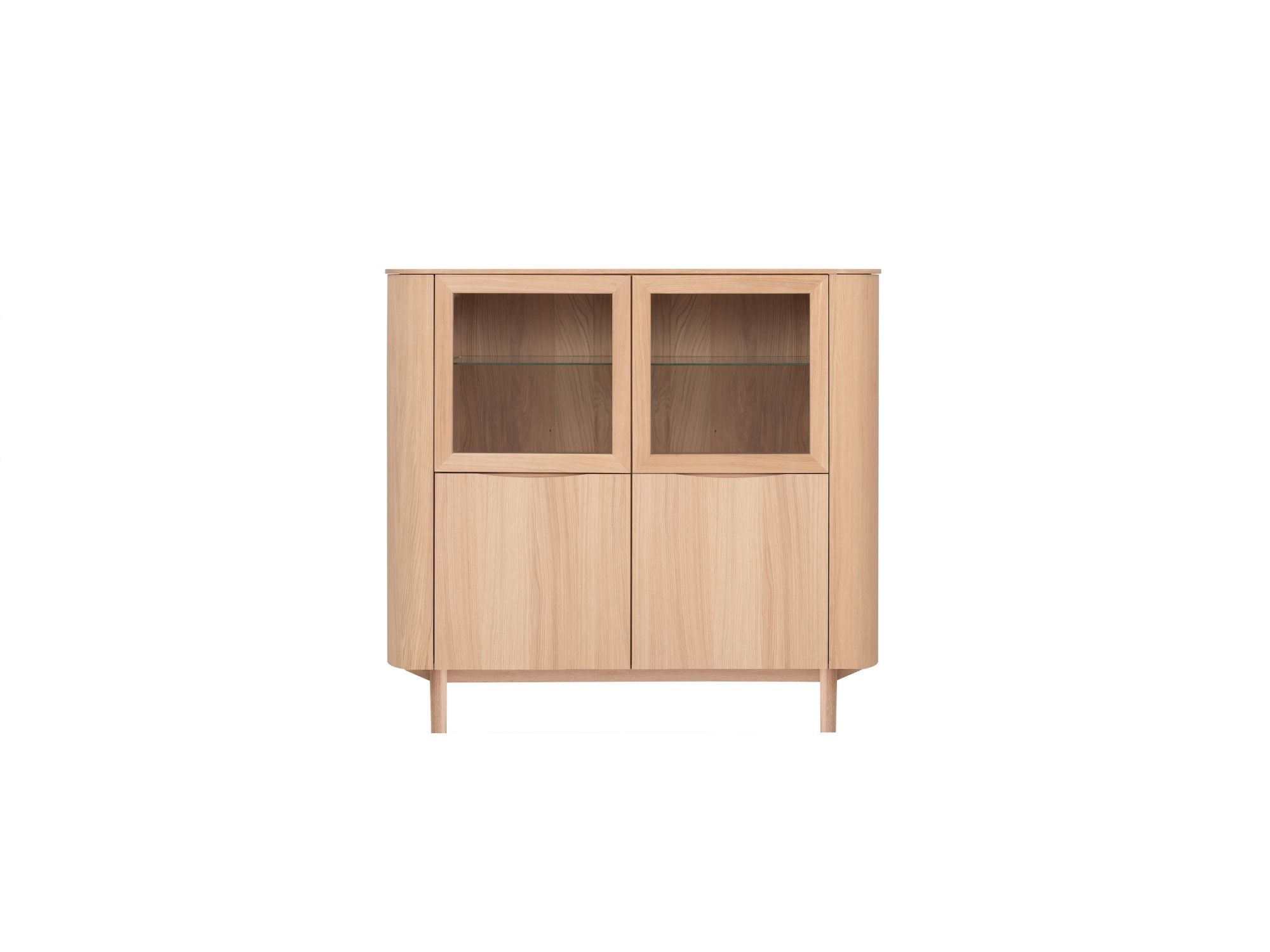 Malli highboard m. træ- & glaslåger