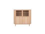 Malli highboard m. træ- & glaslåger