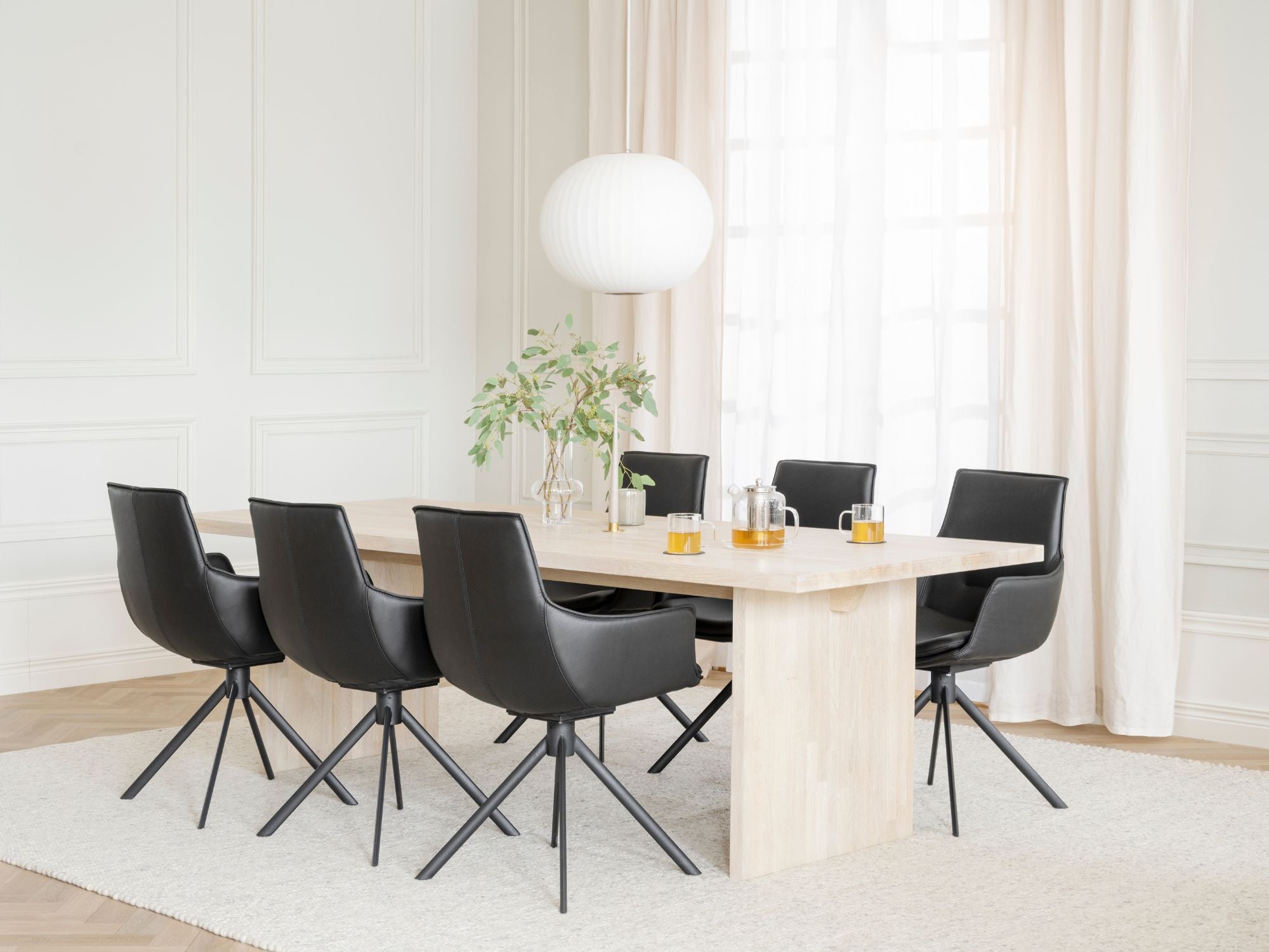 Lowell spisebordsstol m. drejefunktion & armlæn