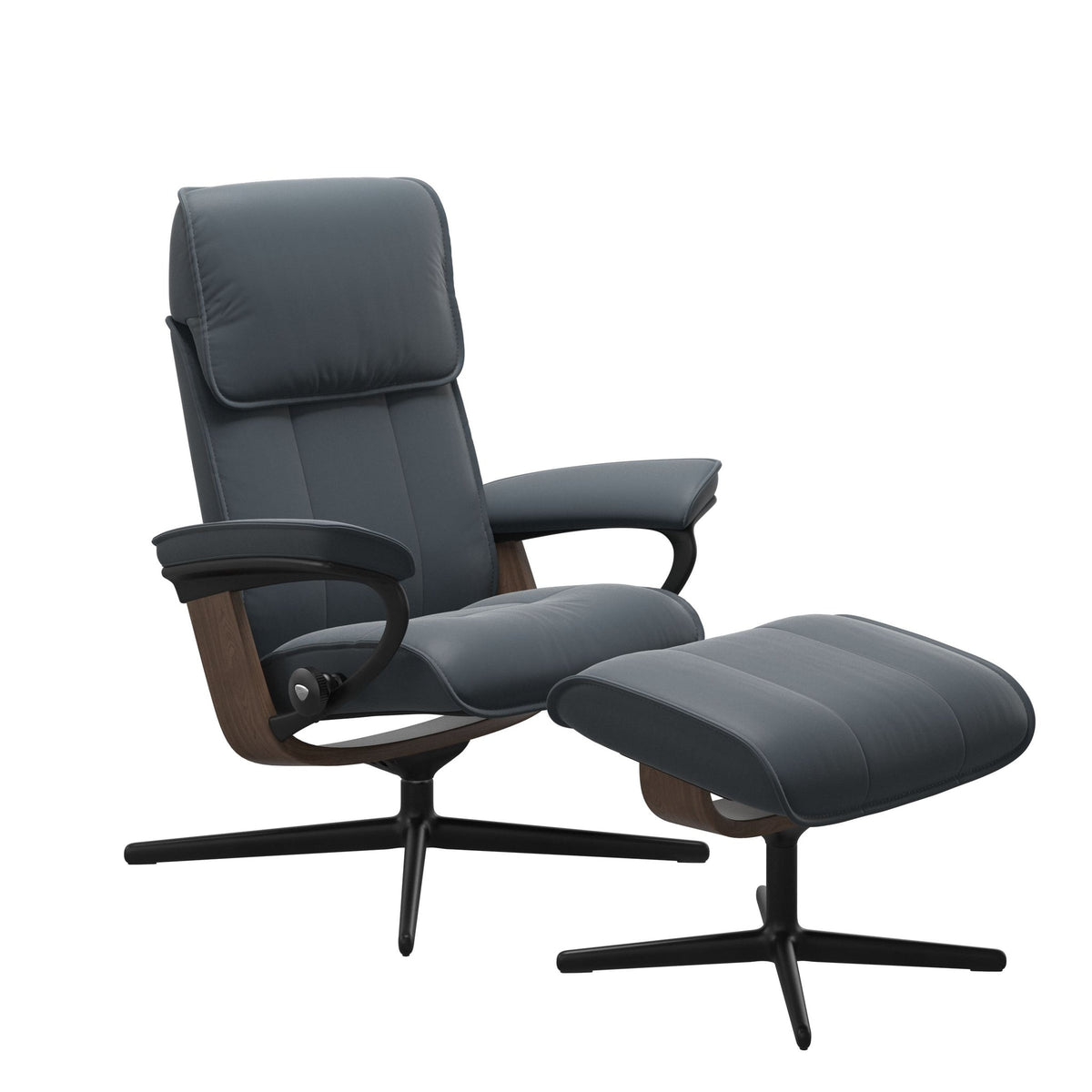 Stressless Admiral Cross lænestol i Batick okselæder Atlantic Blue