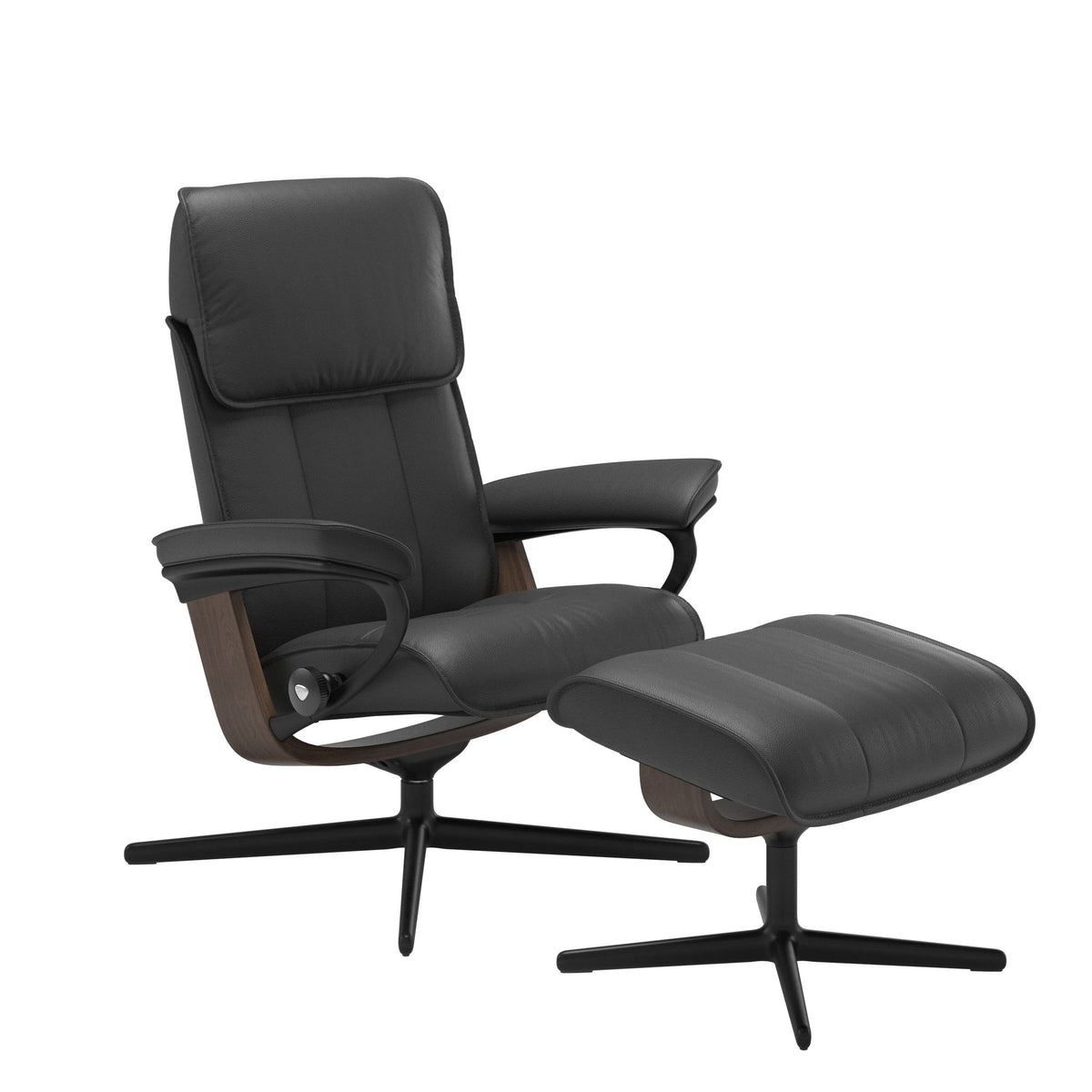 Stressless Admiral Cross lænestol i Velaro okselæder Anthracite