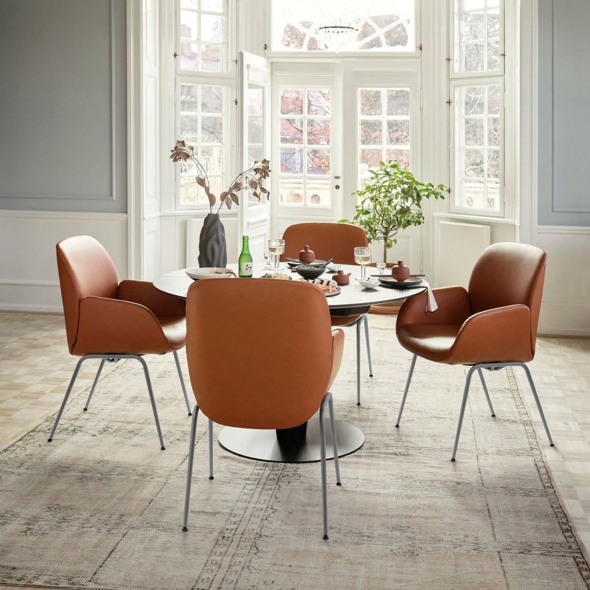 Stressless Bay spisebordsstol - D300 stel i Paloma Copper i spisestue