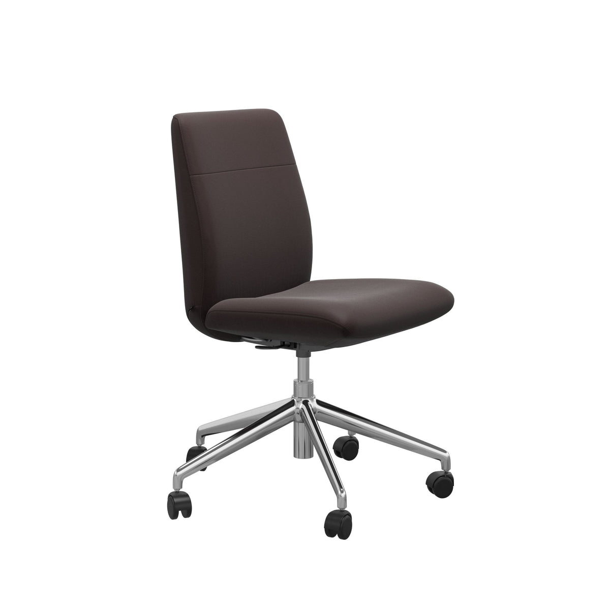 Stressless Chilli kontorstol lav ryg i Paloma Chocolate
