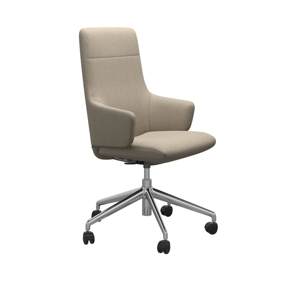 Stressless Chilli kontorstol m. armlæn høj ryg i Calido Light Beige
