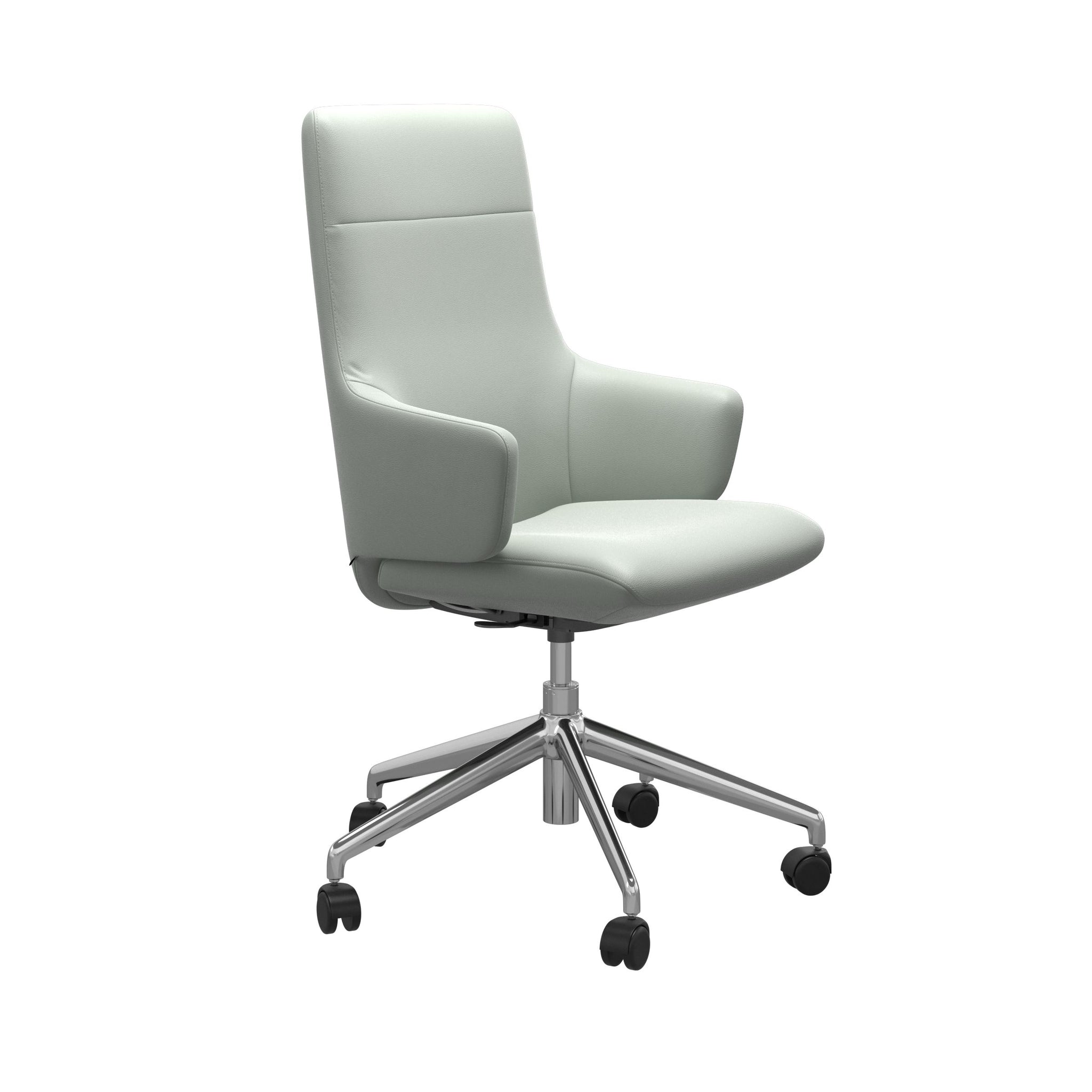 Stressless Chilli kontorstol m. armlæn høj ryg i Paloma Breezy Blue