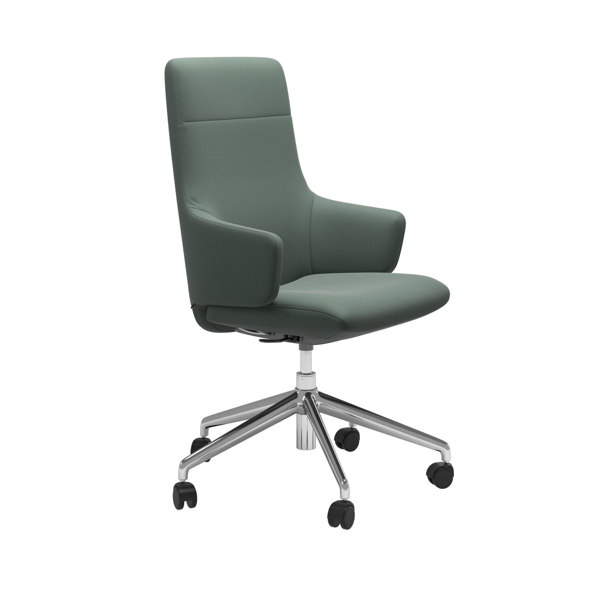 Stressless Chilli kontorstol m. armlæn høj ryg i Paloma Sage Green