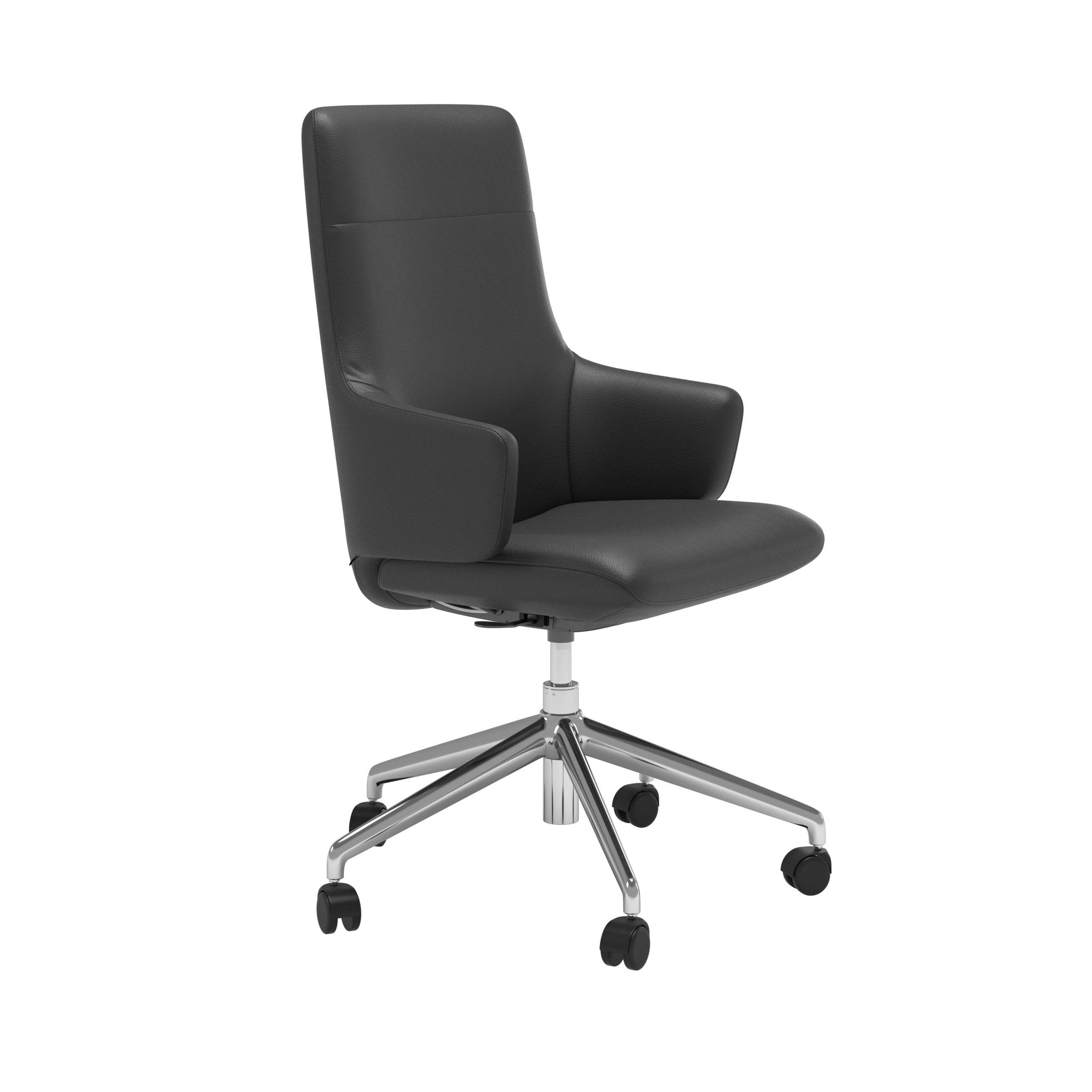 Stressless Chilli kontorstol m. armlæn høj ryg i Velaro Anthracite