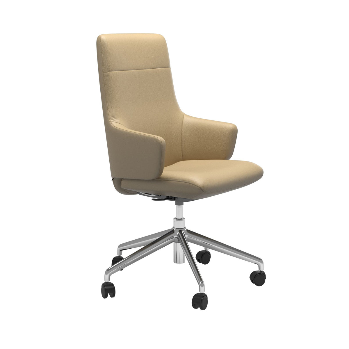 Stressless Chilli kontorstol m. armlæn høj ryg i Velaro Beige