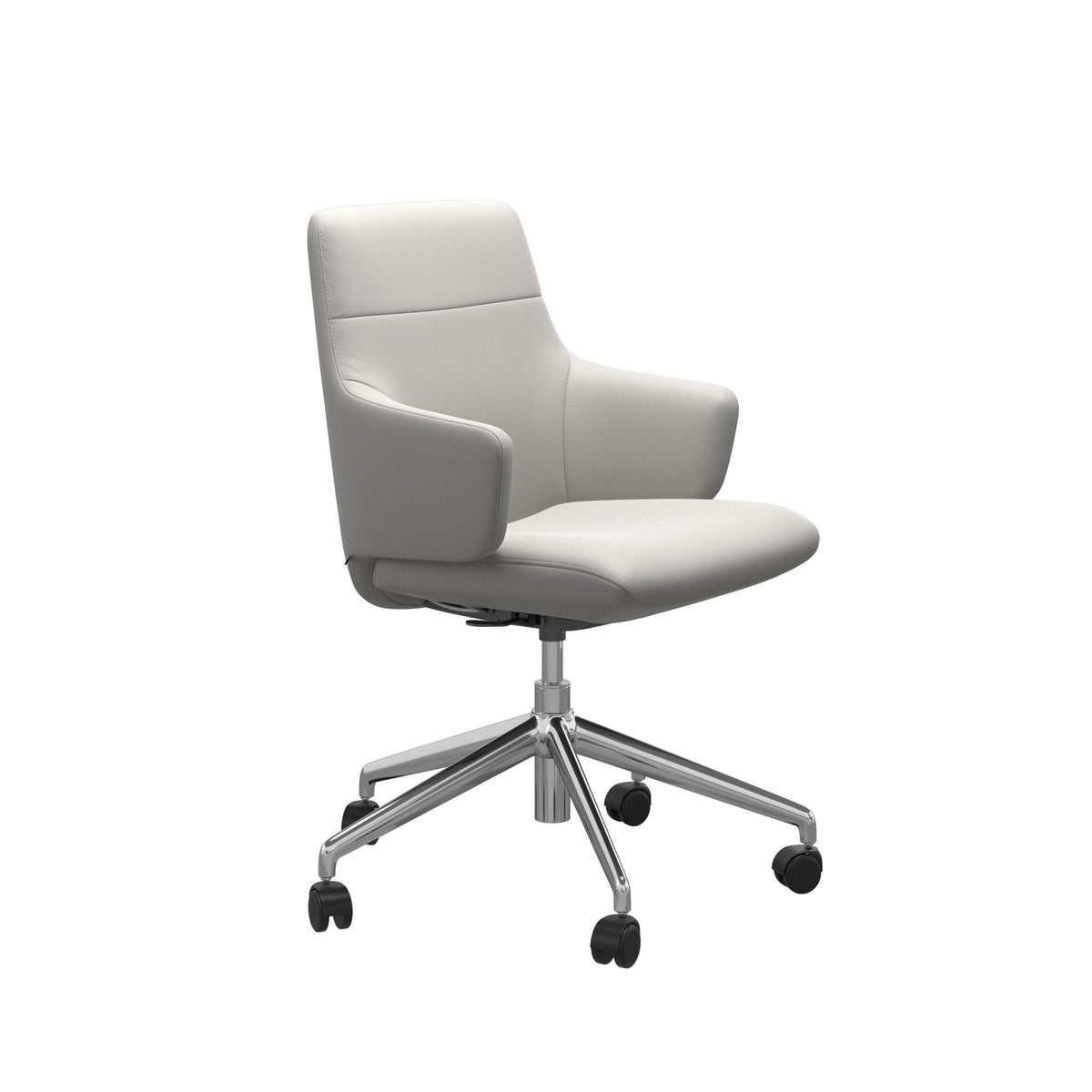 Stressless Chilli kontorstol m. armlæn lav ryg i Batick Platinum Grey
