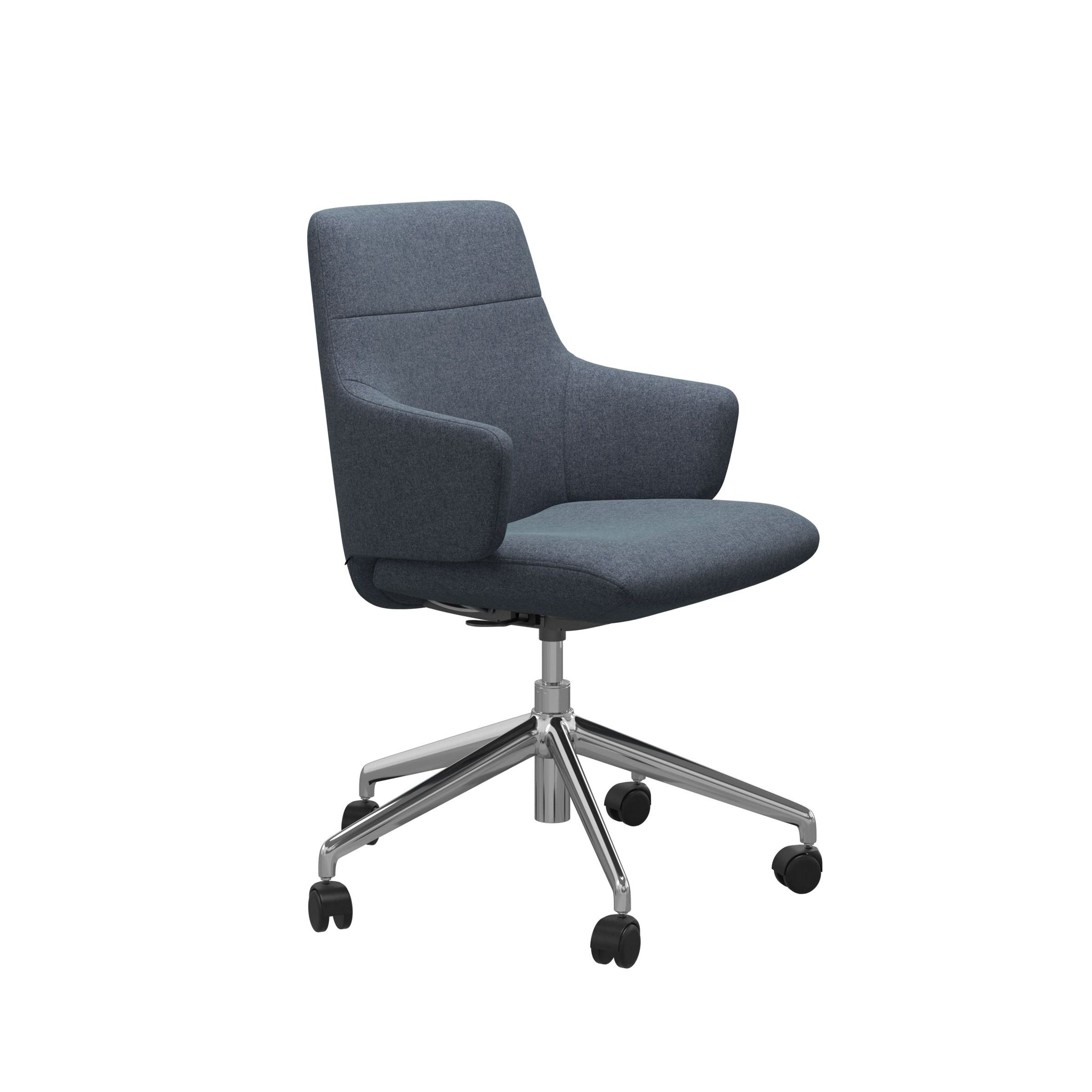 Stressless Chilli kontorstol m. armlæn lav ryg i Calido Blue