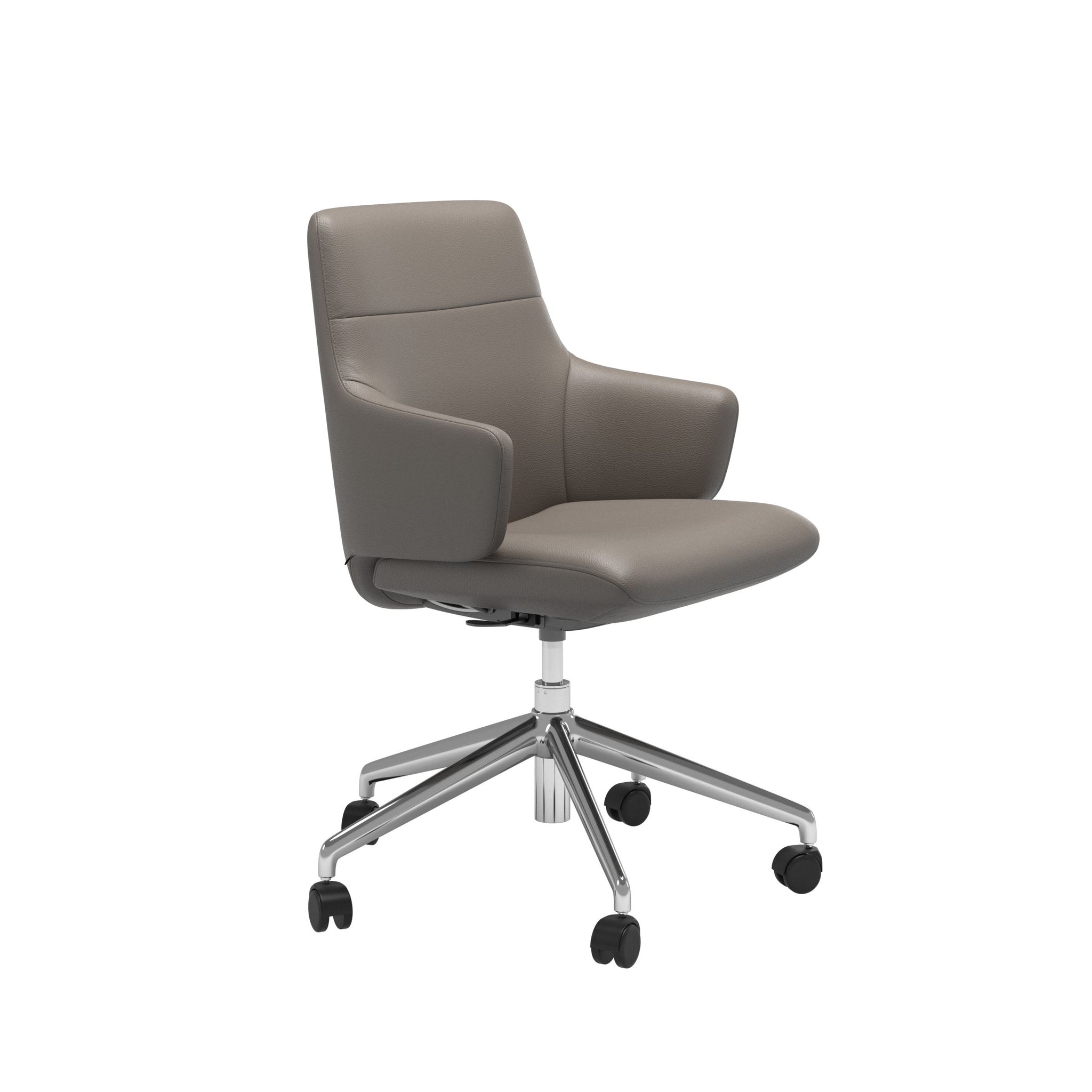 Stressless Chilli kontorstol m. armlæn lav ryg i Velaro Grey