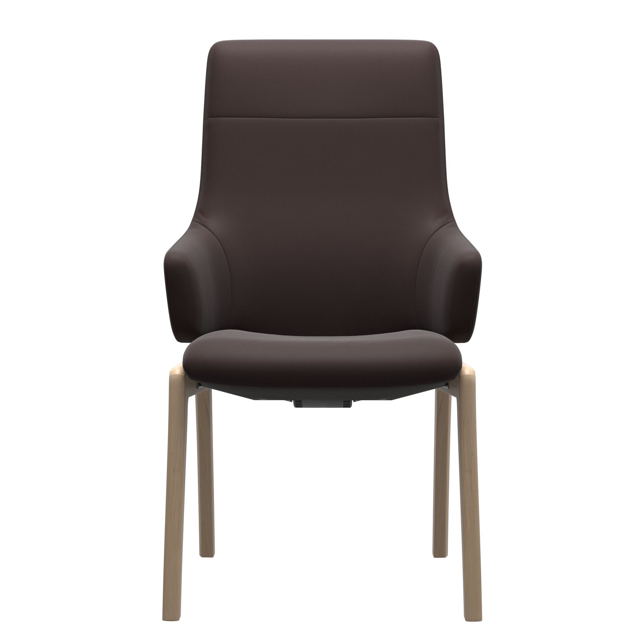 Stressless Chilli spisebordsstol m. armlæn - D100 stel høj ryg i Paloma Chocolate