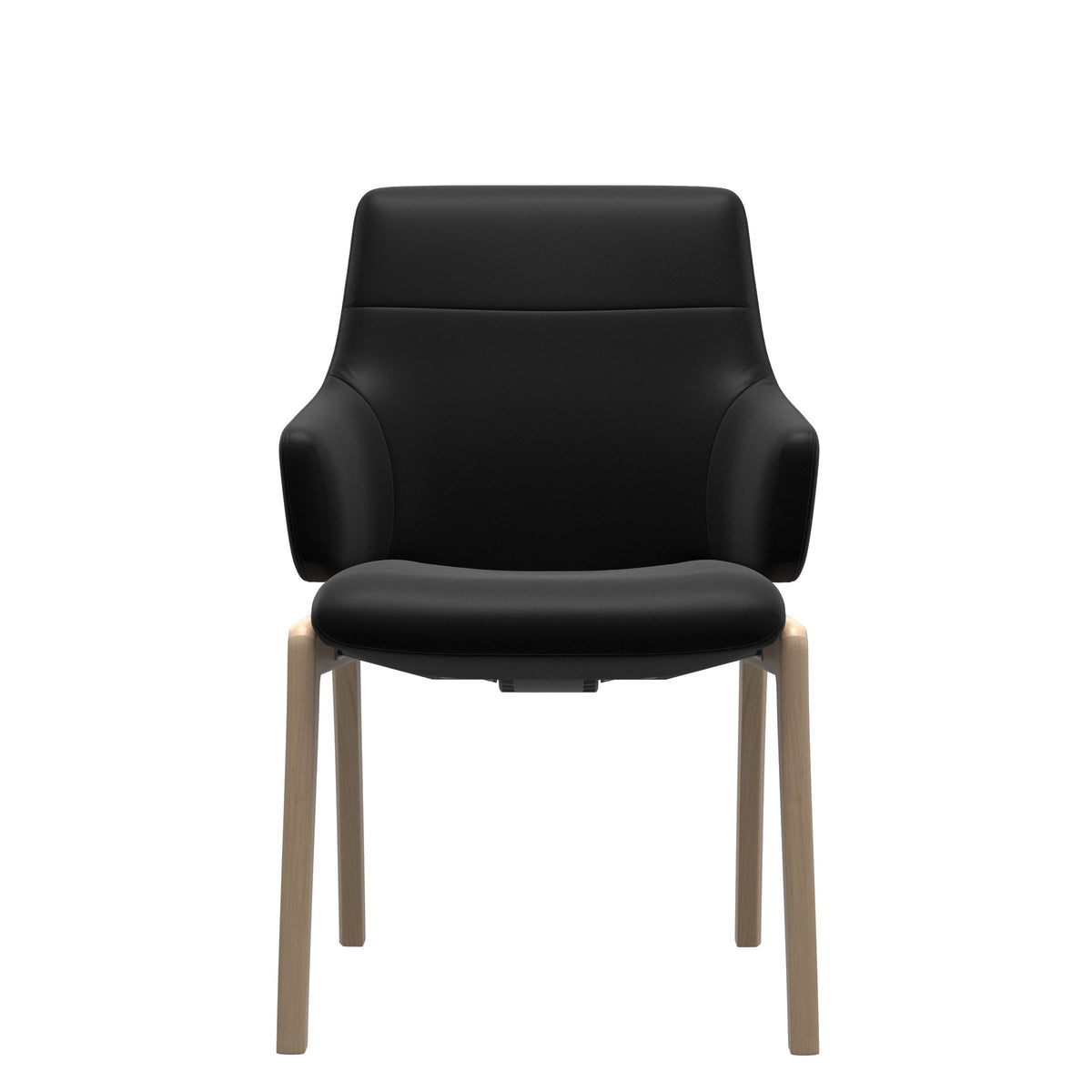 Stressless Chilli spisebordsstol m. armlæn - D100 stel lav ryg i Batick Black