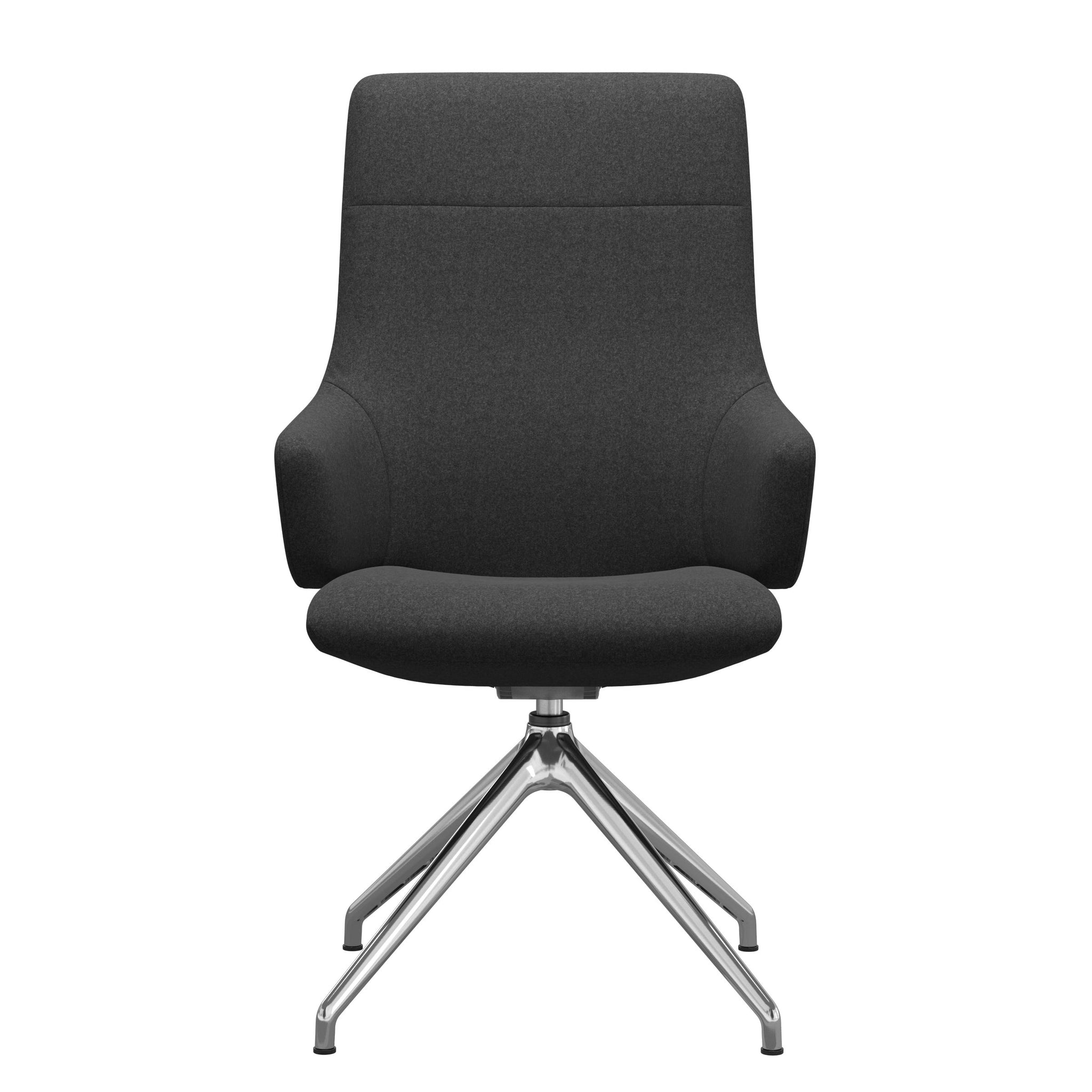 Stressless Chilli spisebordsstol m. armlæn - D350 drejestel høj ryg i Calido Dark Grey