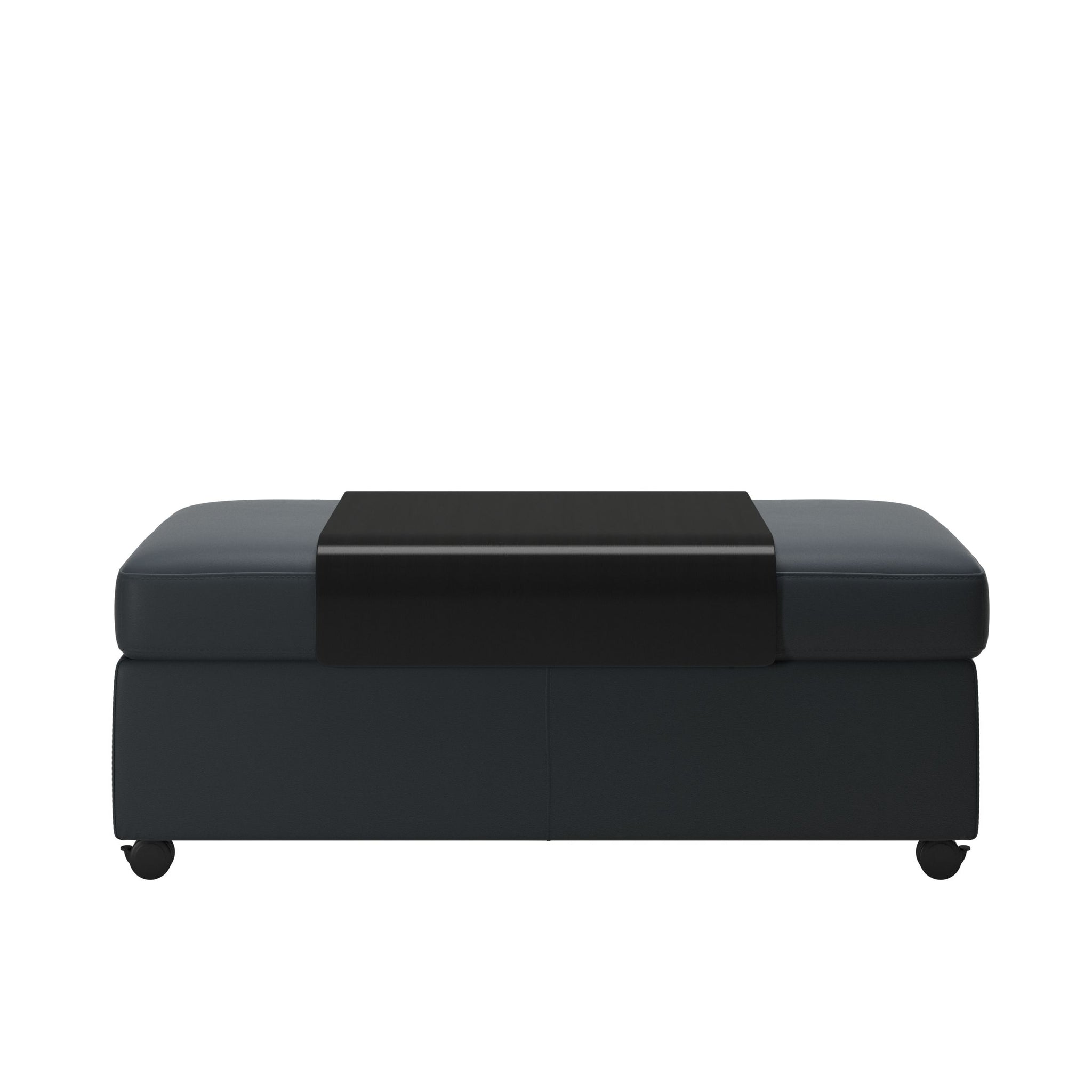 Stressless Dobbelt puf med sort plade i Batick okselæder Atlantic Blue