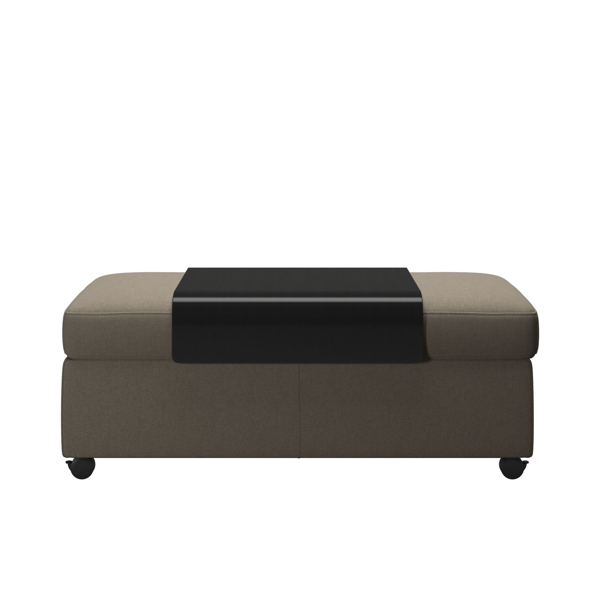 Stressless Dobbelt puf med sort plade i Calido stof Light Beige