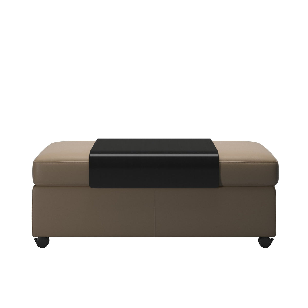 Stressless Dobbelt puf med sort plade i Paloma okselæder Beige