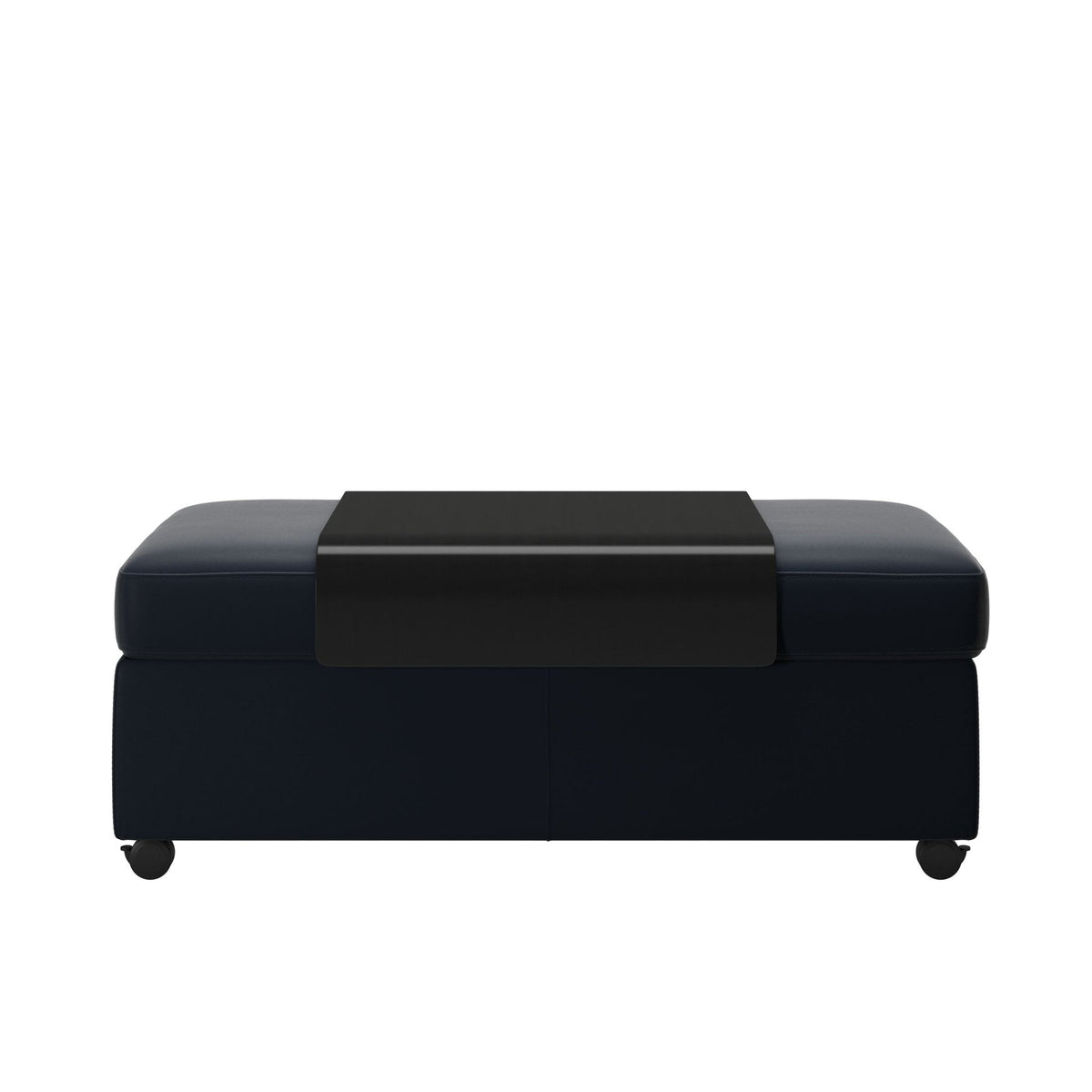 Stressless Dobbelt puf med sort plade i Paloma okselæder Oxford Blue