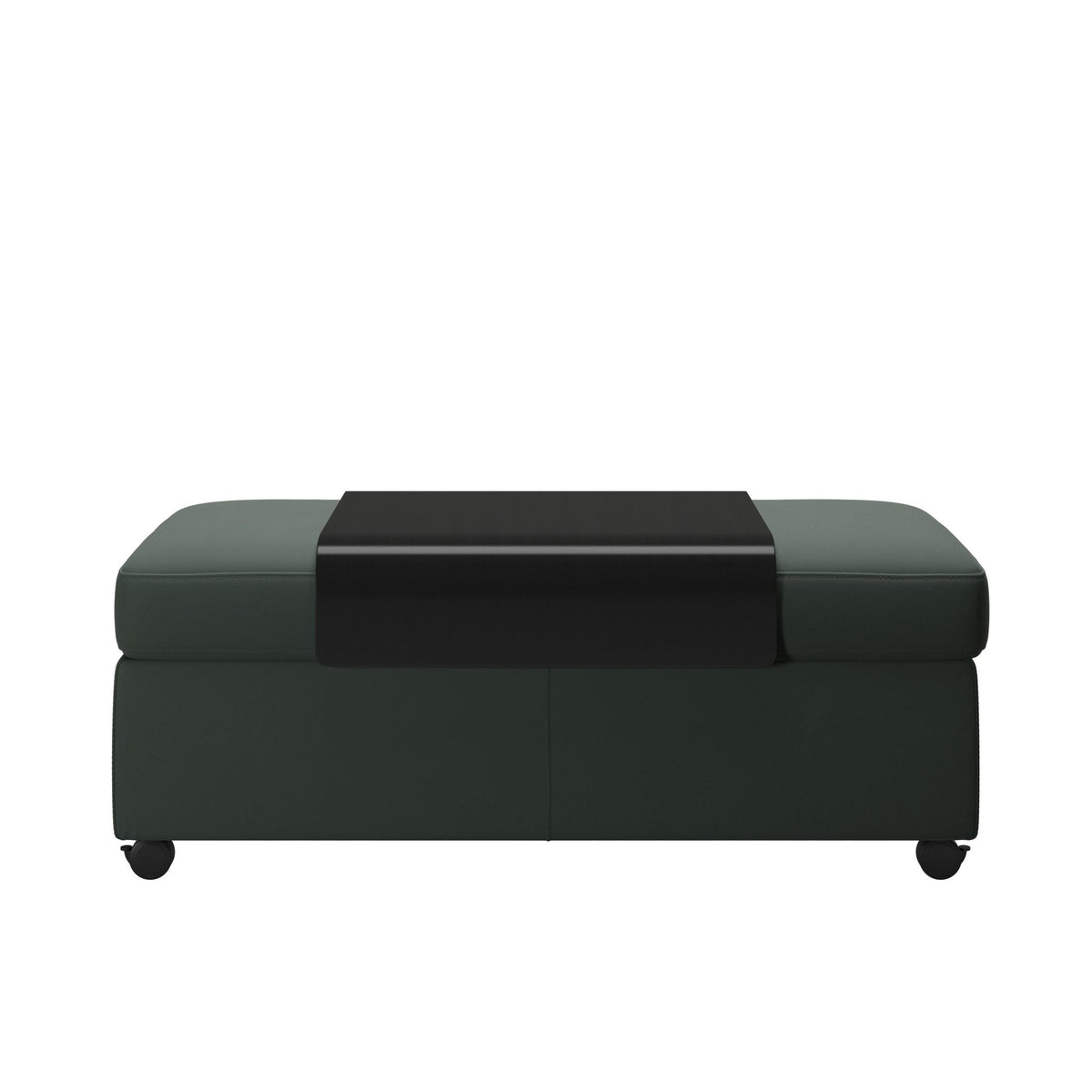 Stressless Dobbelt puf med sort plade i Paloma okselæder Sage Green