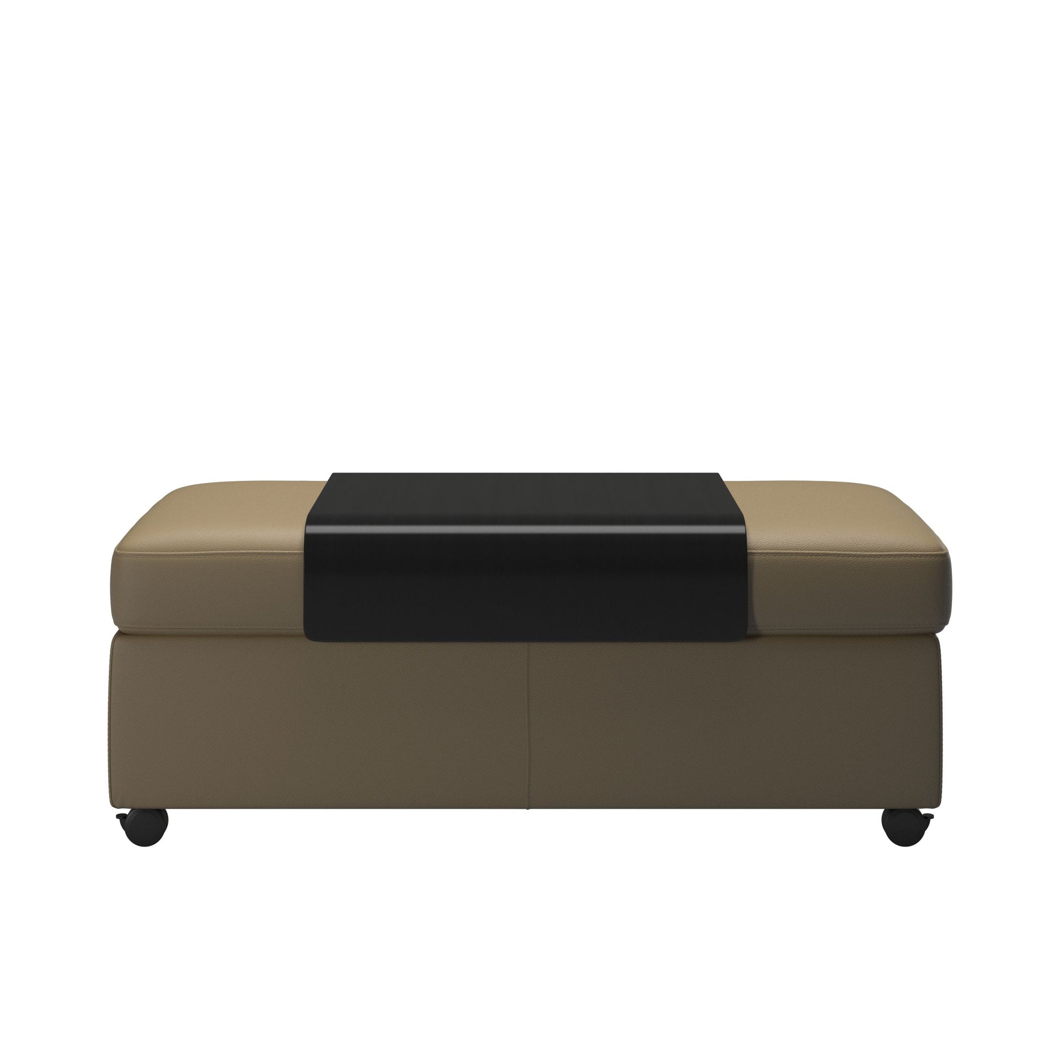 Stressless Dobbelt puf med sort plade i Velaro okselæder Beige