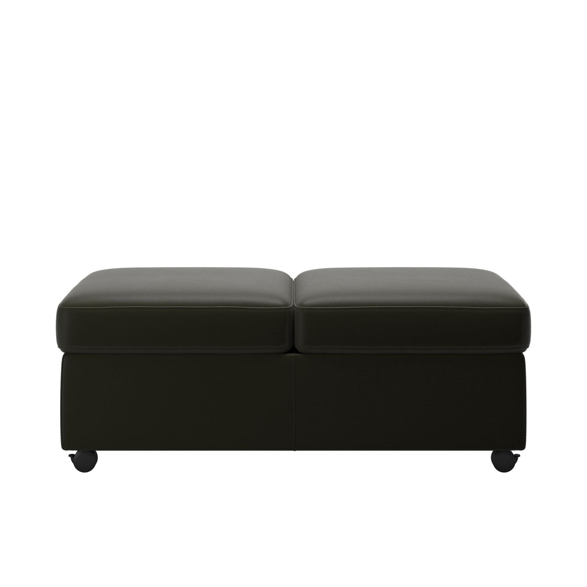 Stressless Dobbelt puf uden plade i Paloma okselæder Dark Olive