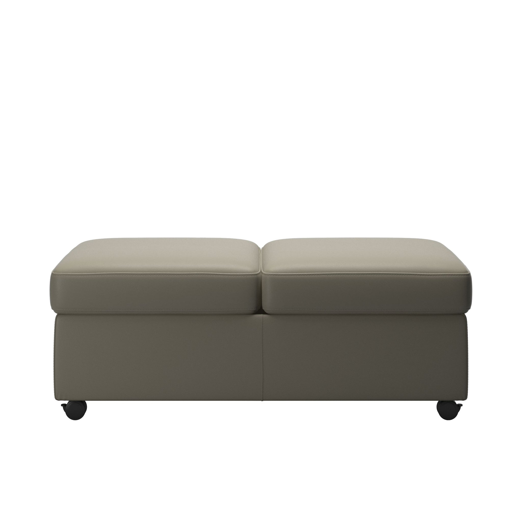 Stressless Dobbelt puf uden plade i Paloma okselæder Light Grey