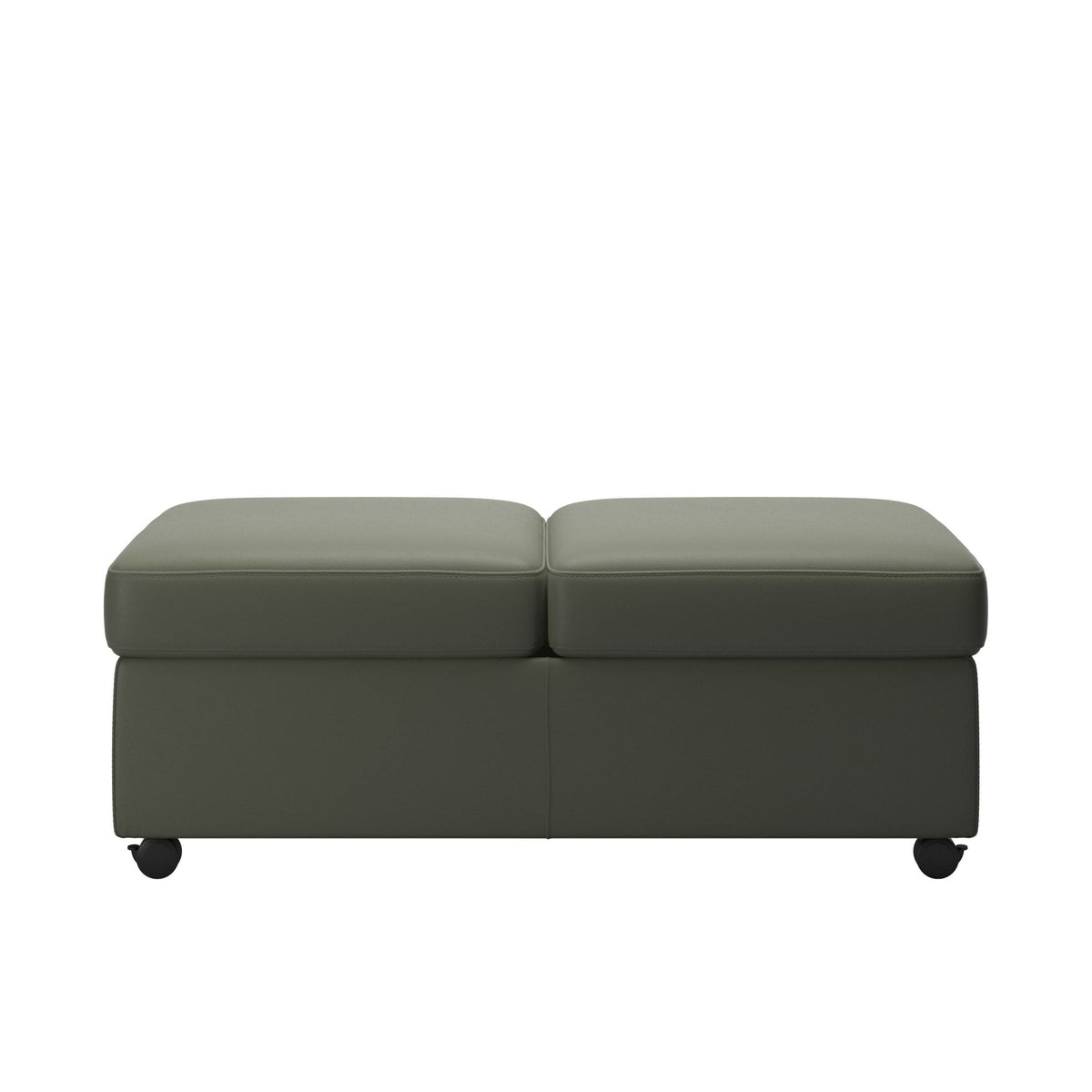 Stressless Dobbelt puf uden plade i Paloma okselæder Shadow Green