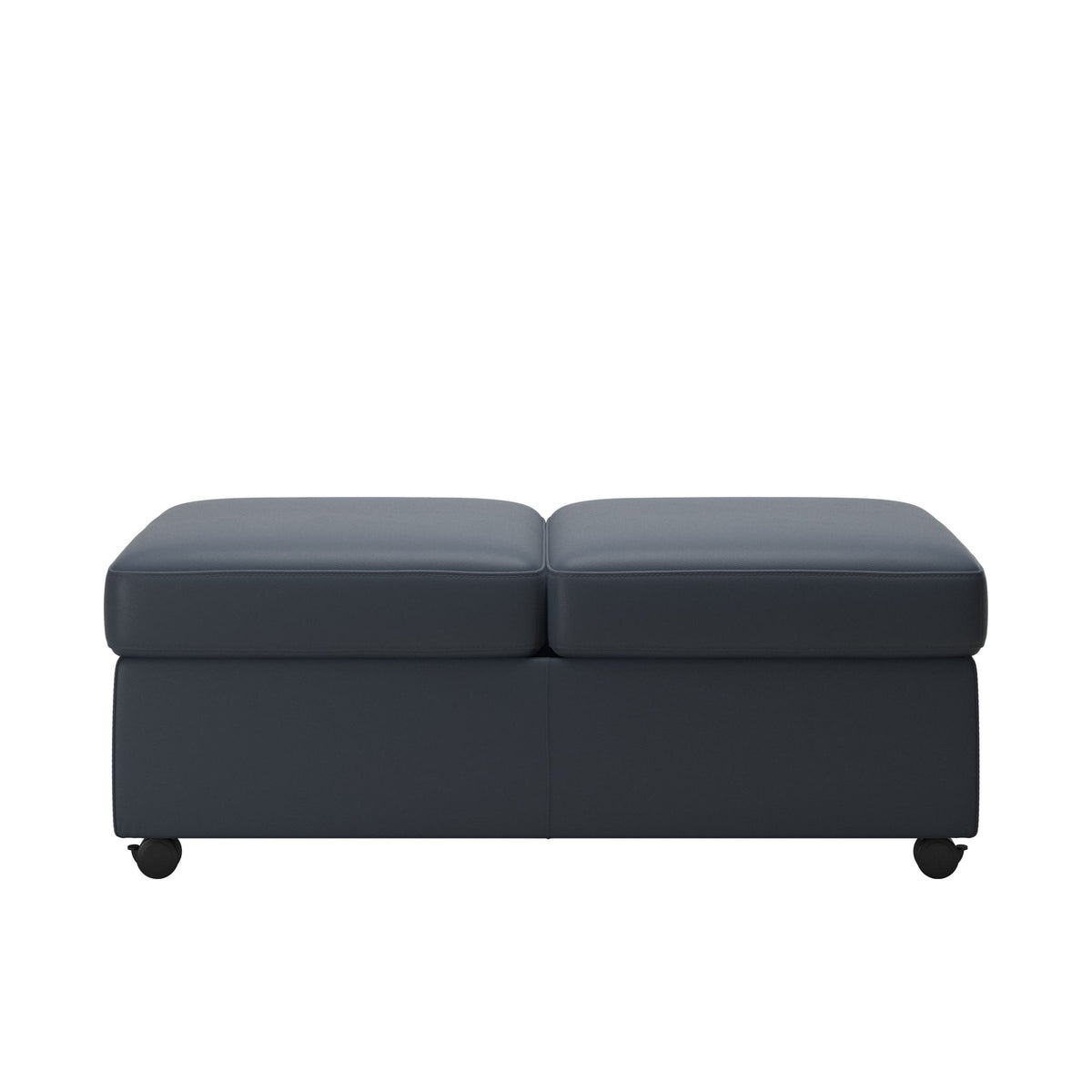 Stressless Dobbelt puf uden plade i Paloma okselæder Sparrow Blue