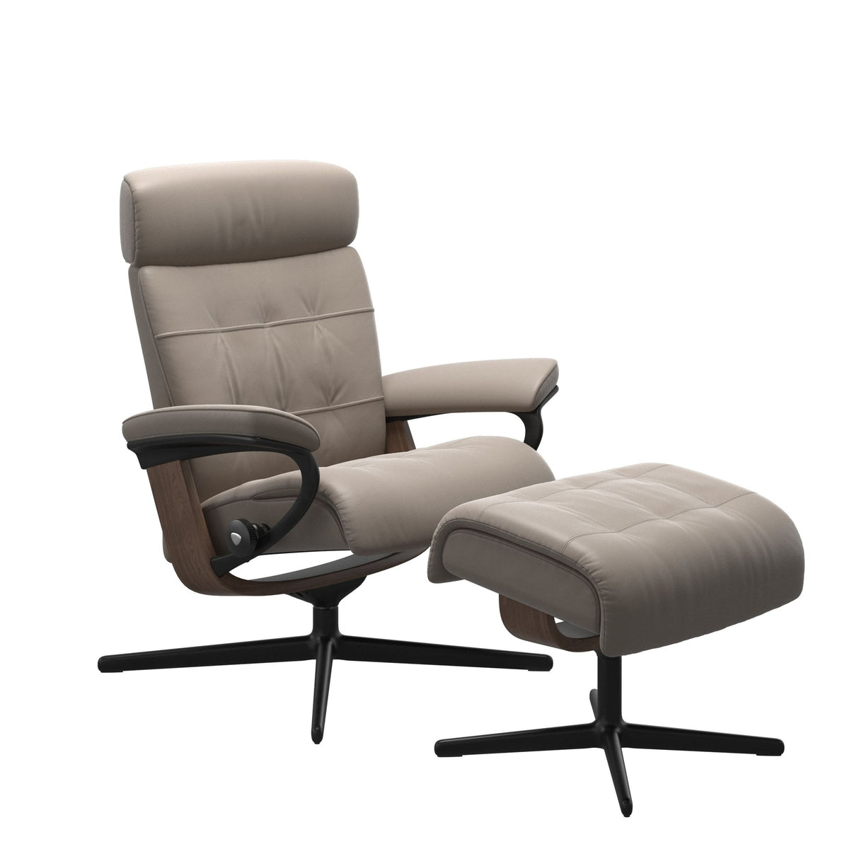 Stressless Erik Cross lænestol i Paloma Dark Mushroom