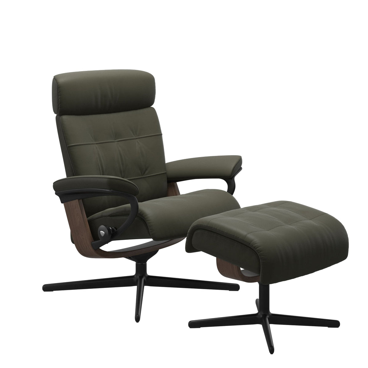 Stressless Erik Cross lænestol i Paloma Dark Olive