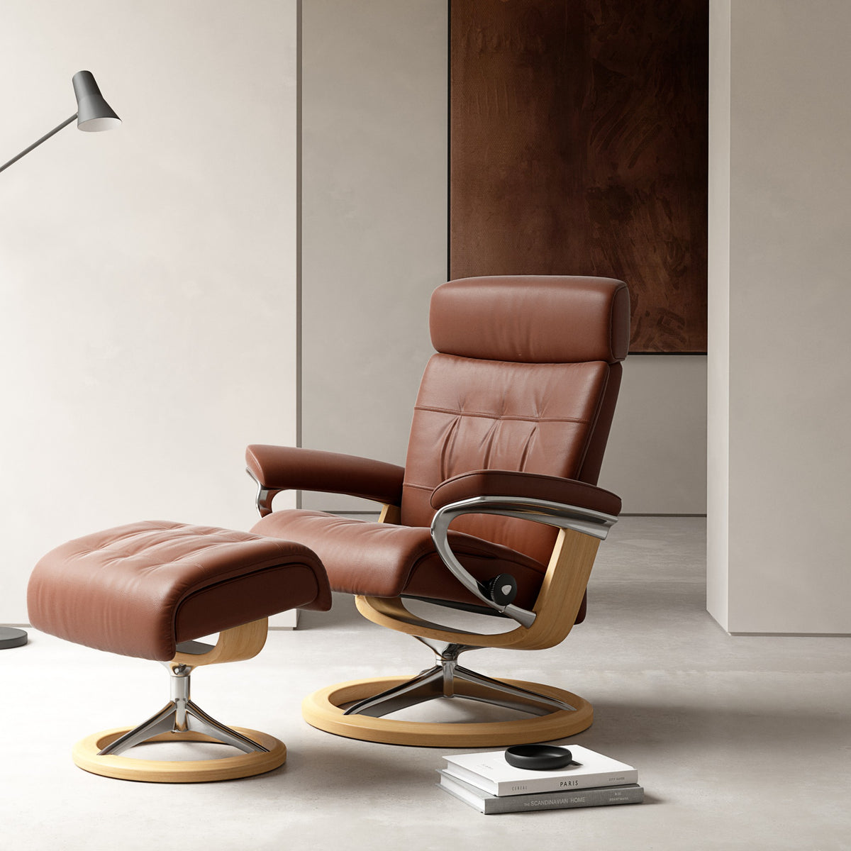 Stressless Erik Signature lænestol med skammel i Paloma Copper