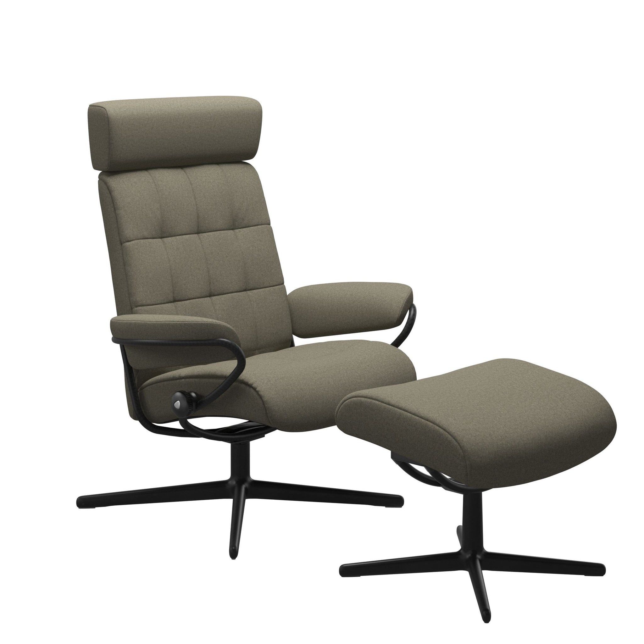 Stressless London Cross lænestol med nakkestøtte i Calido Olive