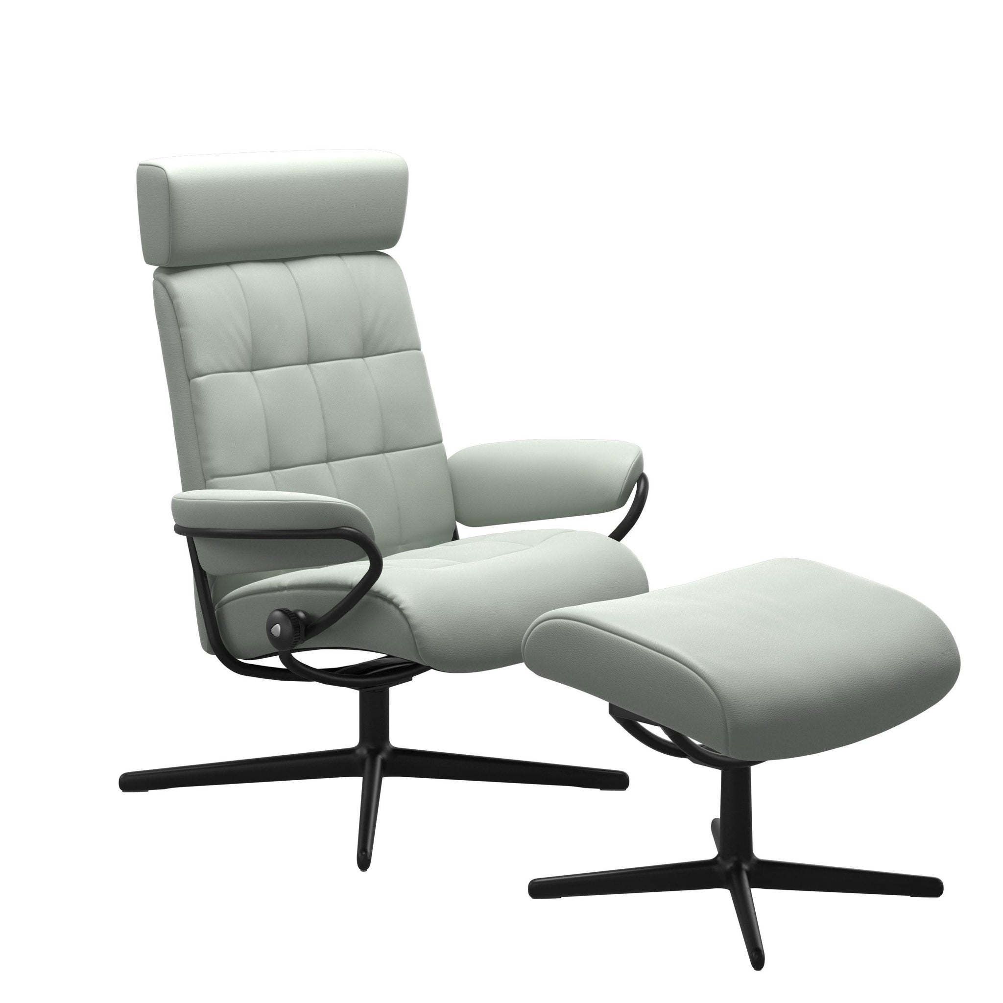 Stressless London Cross lænestol med nakkestøtte i Paloma Breezy Blue