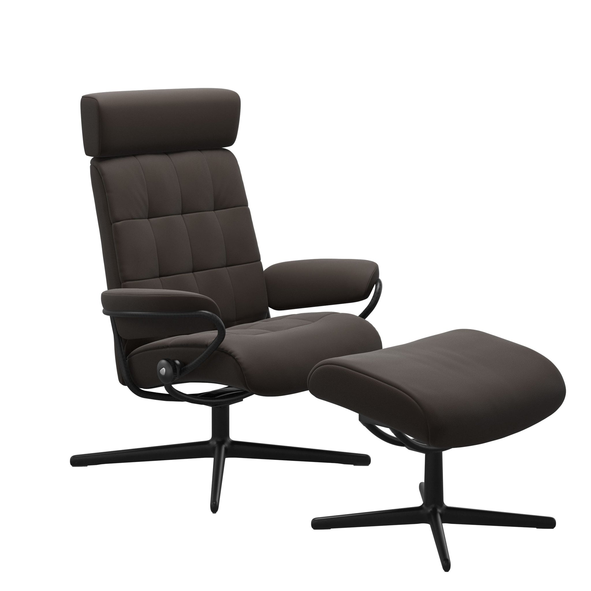 Stressless London Cross lænestol med nakkestøtte i Paloma Chestnut
