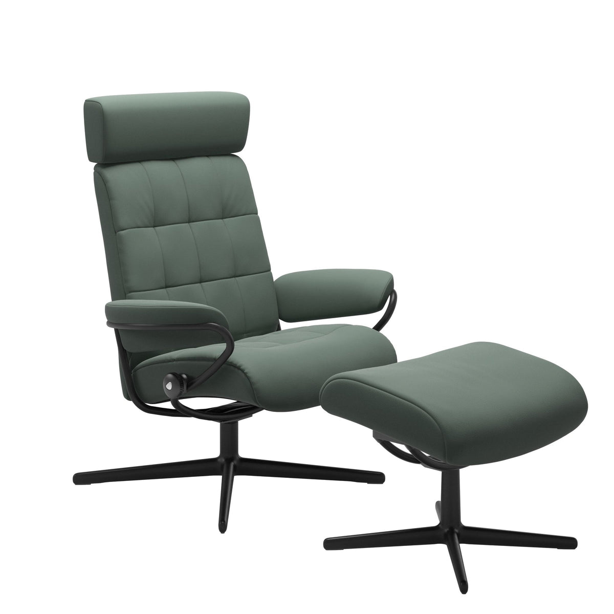 Stressless London Cross lænestol med nakkestøtte i Paloma Sage Green