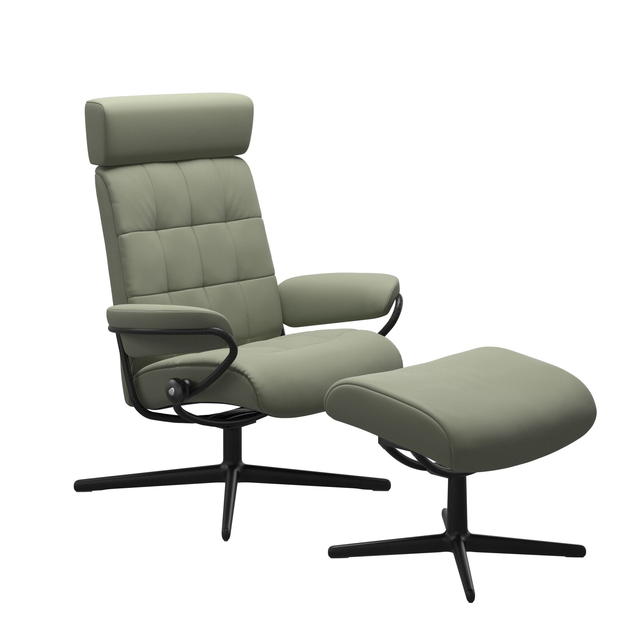 Stressless London Cross lænestol med nakkestøtte i Paloma Shadow Green