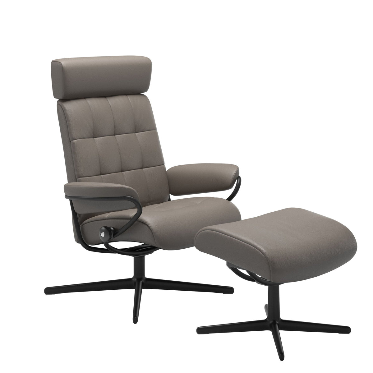 Stressless London Cross lænestol med nakkestøtte i Velaro Grey