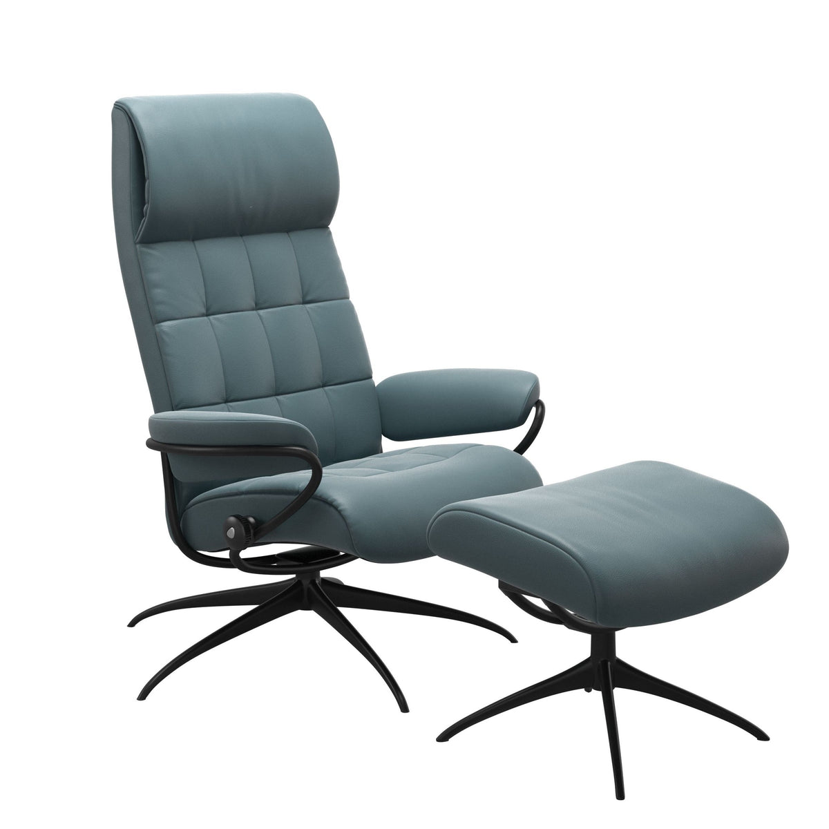 Stressless London Starbase lænestol høj ryg i Paloma Teal Blue