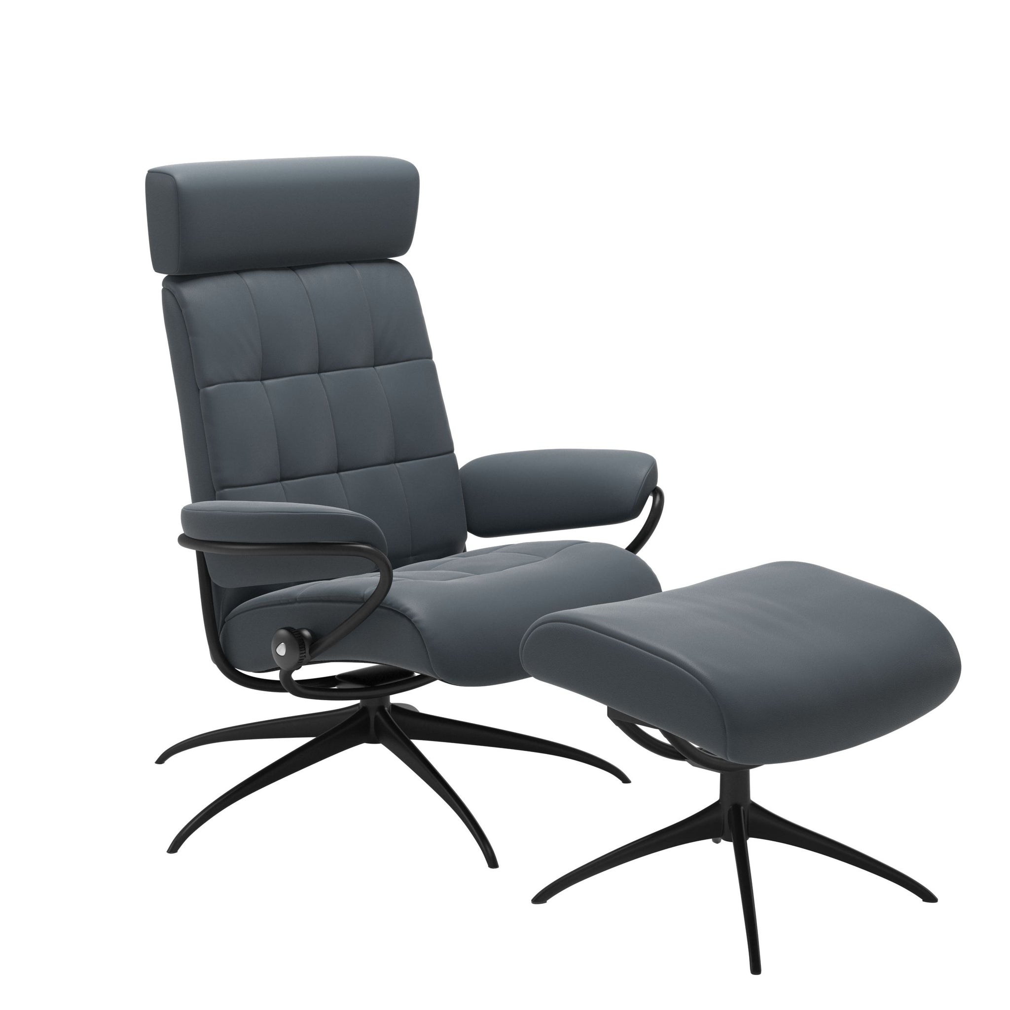Stressless London Starbase lænestol med nakkestøtte i Batick Atlantic Blue