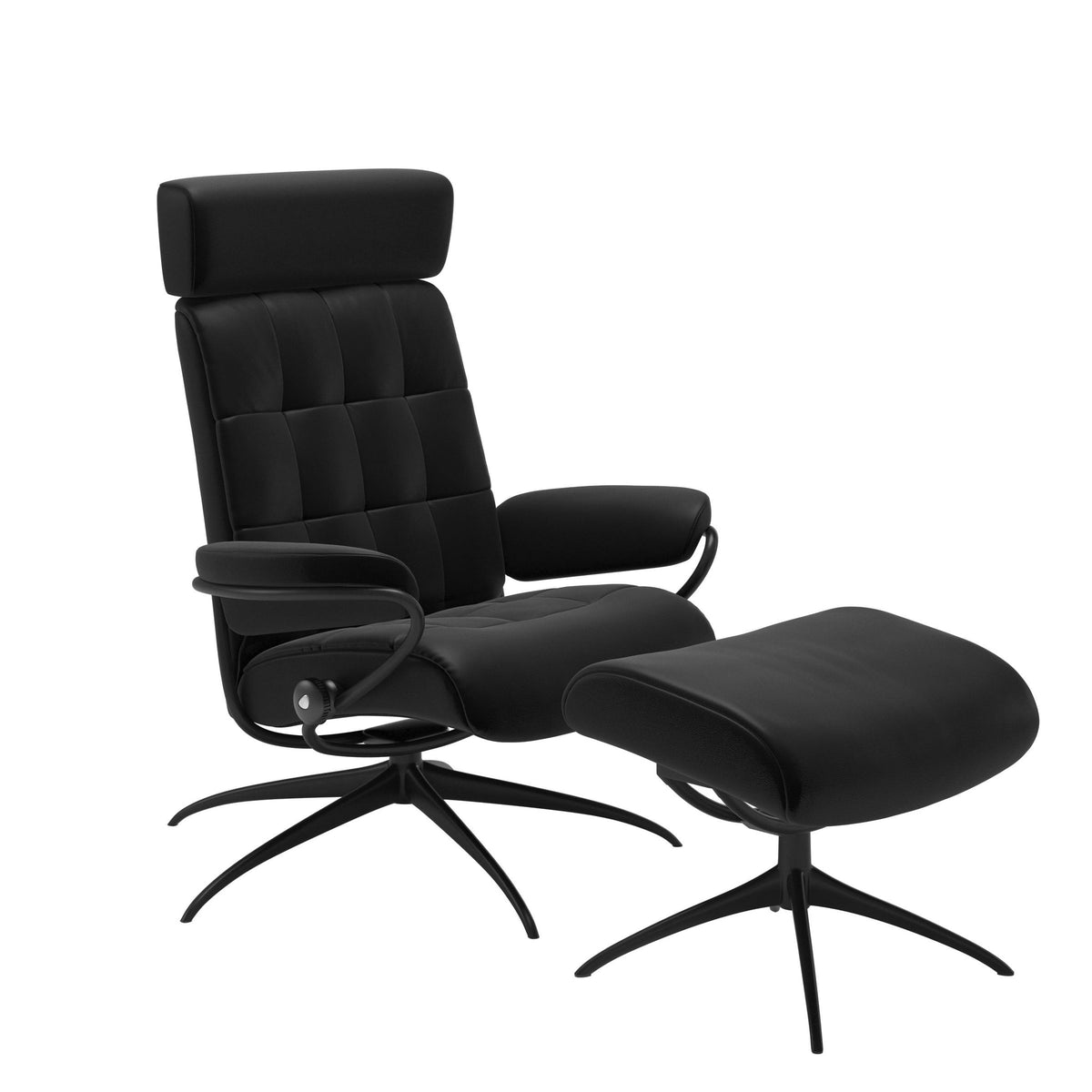 Stressless London Starbase lænestol med nakkestøtte i Batick Black