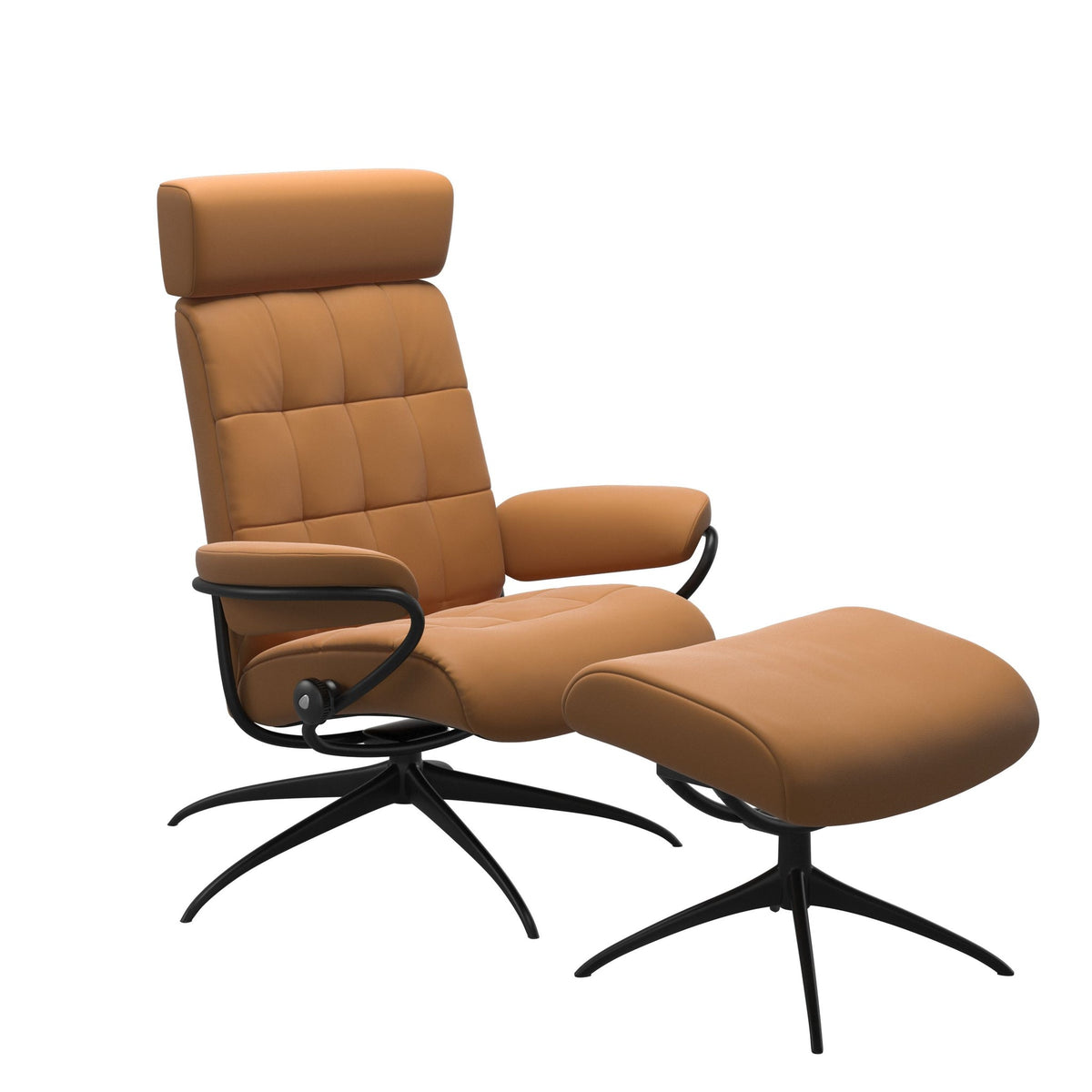 Stressless London Starbase lænestol med nakkestøtte i Batick New Caramel