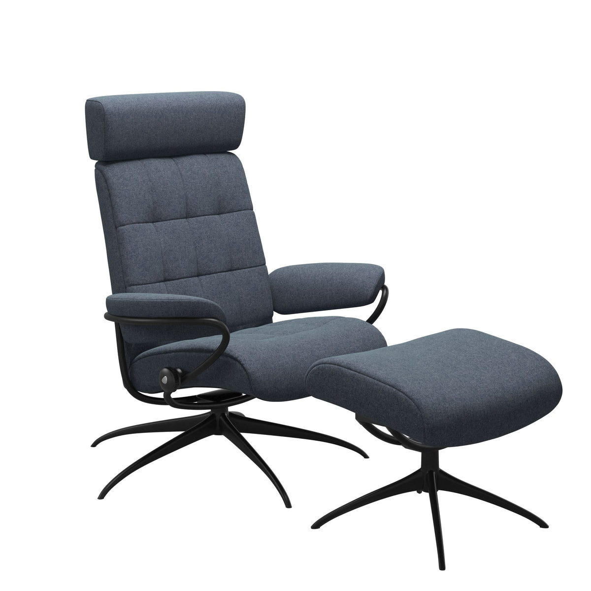 Stressless London Starbase lænestol med nakkestøtte i Calido Blue