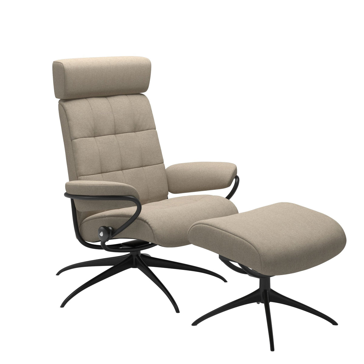 Stressless London Starbase lænestol med nakkestøtte i Calido Light Beige