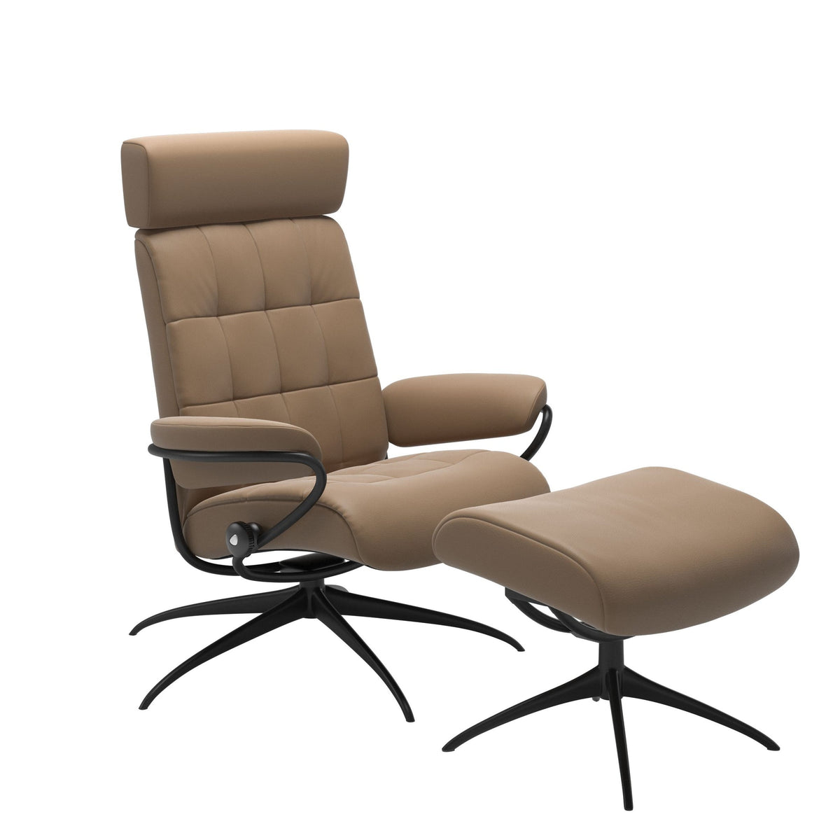 Stressless London Starbase lænestol med nakkestøtte i Paloma Almond