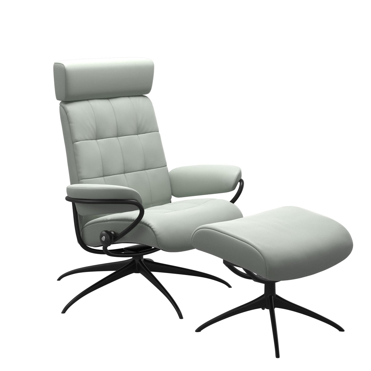 Stressless London Starbase lænestol med nakkestøtte i Paloma Breezy Blue