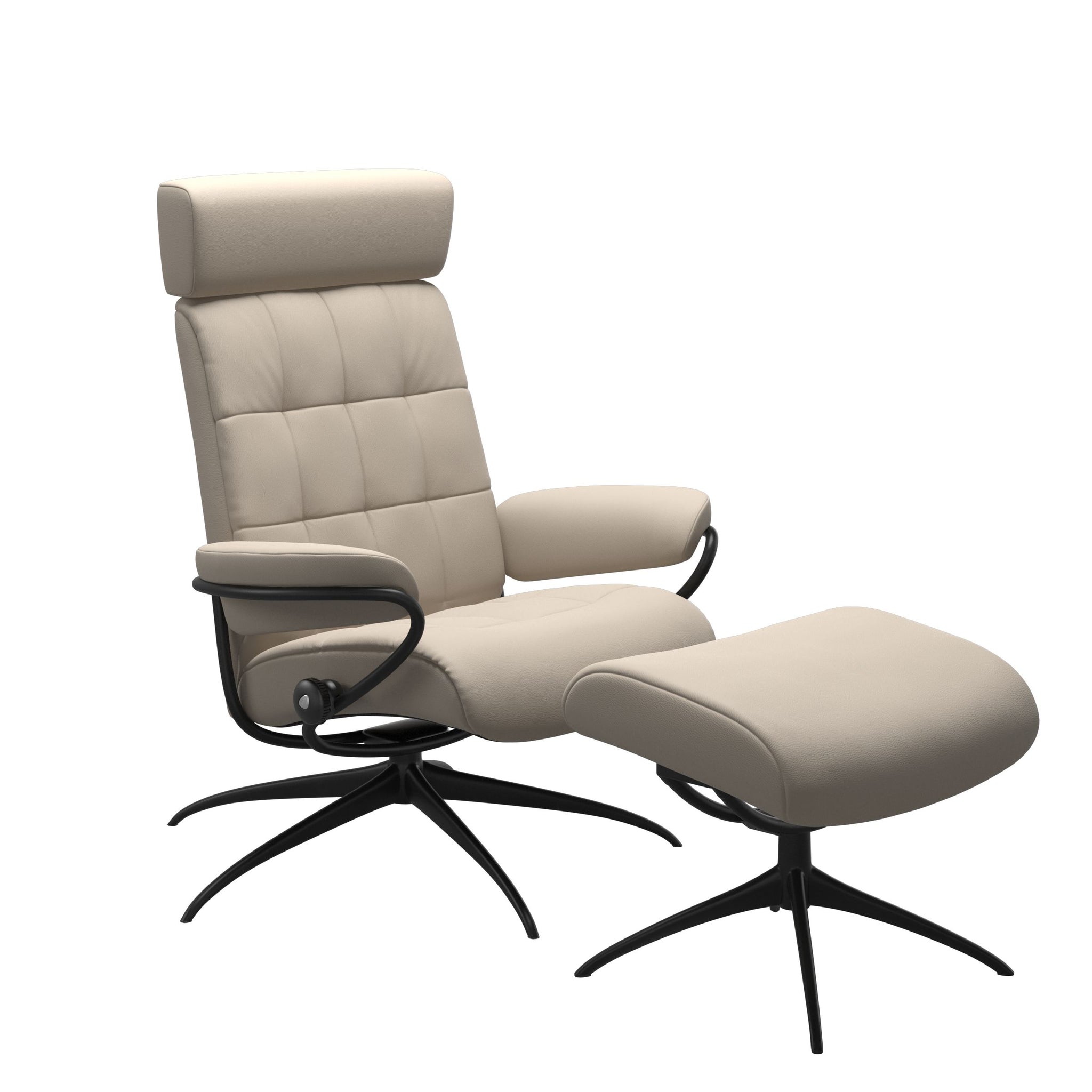 Stressless London Starbase lænestol med nakkestøtte i Paloma Fog