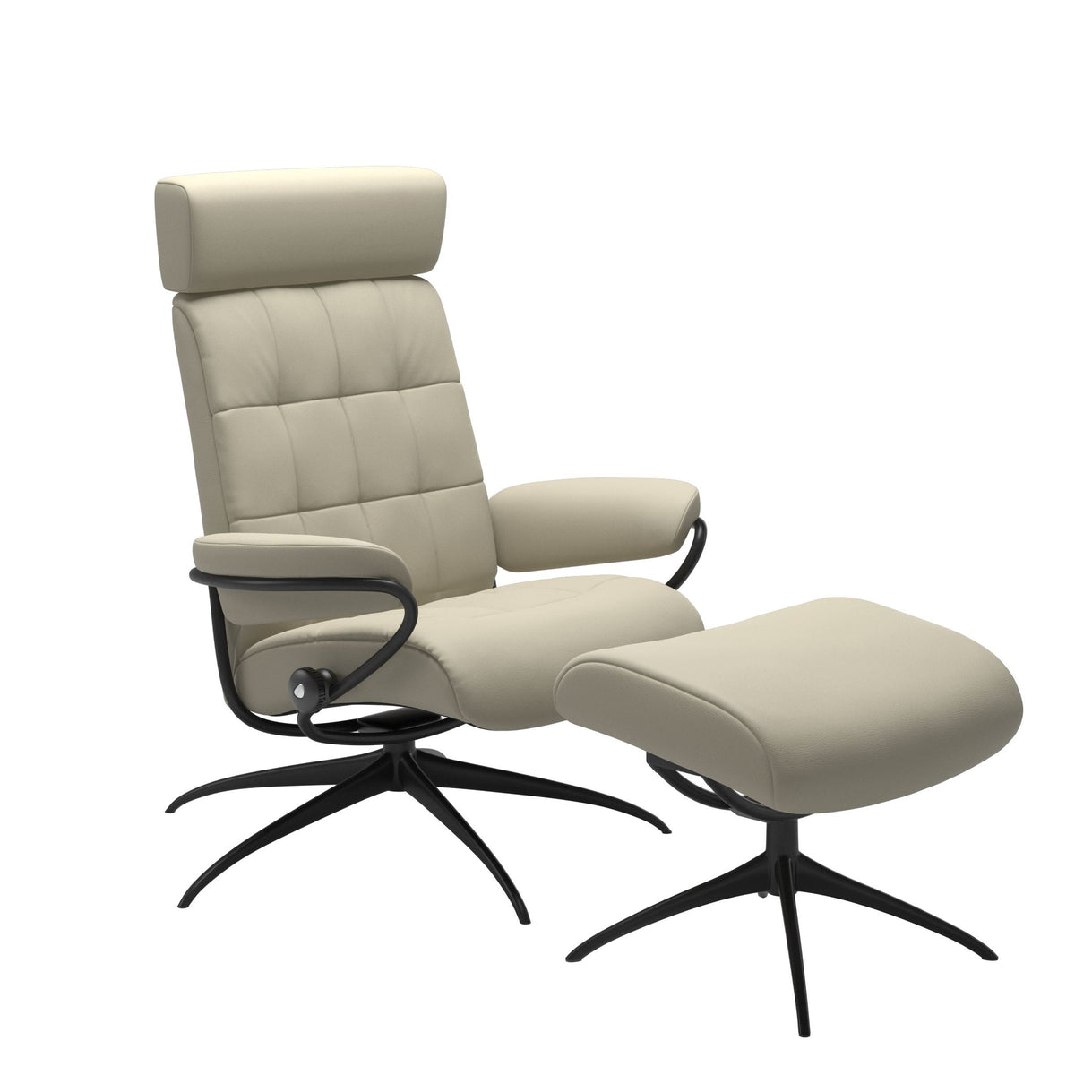 Stressless London Starbase lænestol med nakkestøtte i Paloma Light Grey