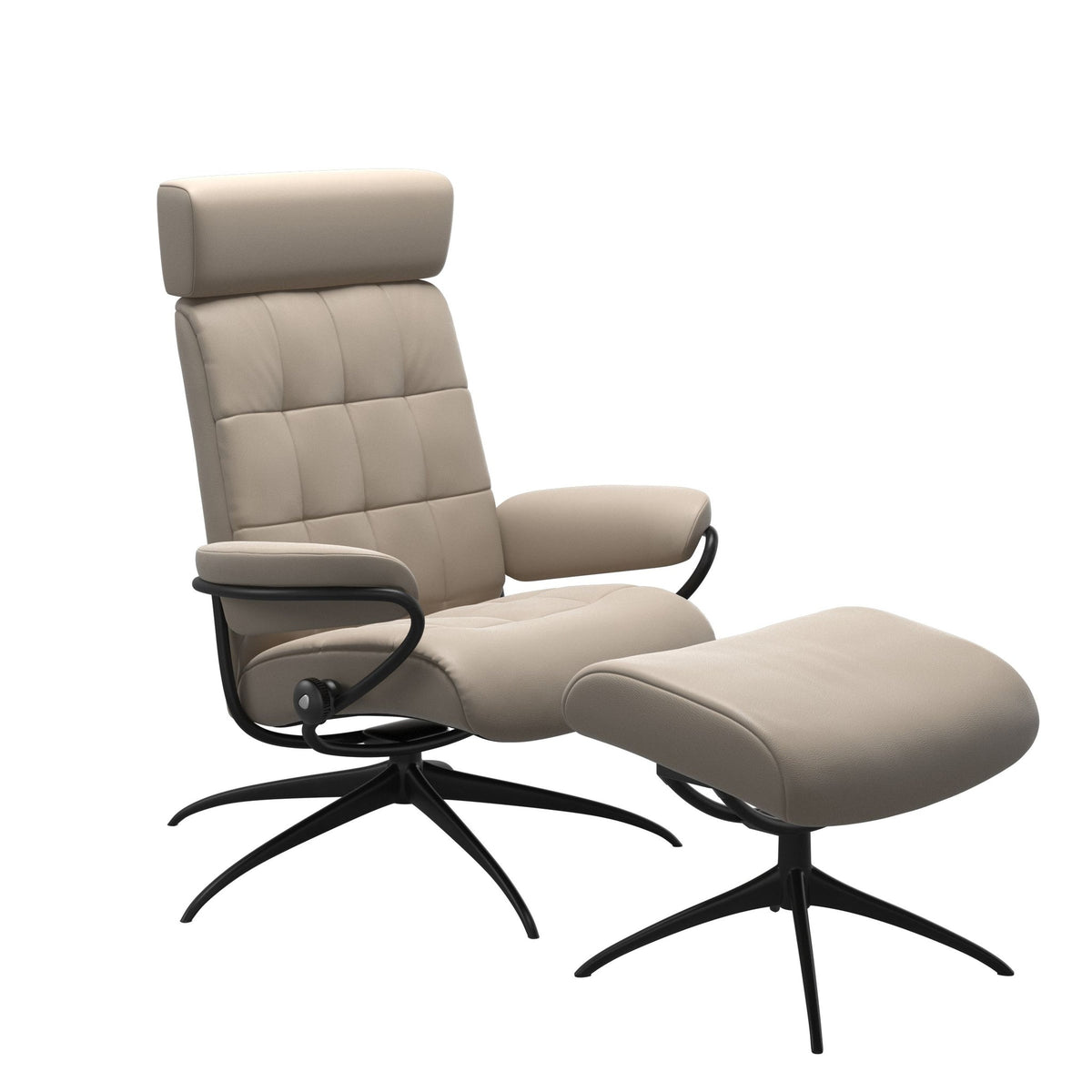 Stressless London Starbase lænestol med nakkestøtte i Paloma Mushroom