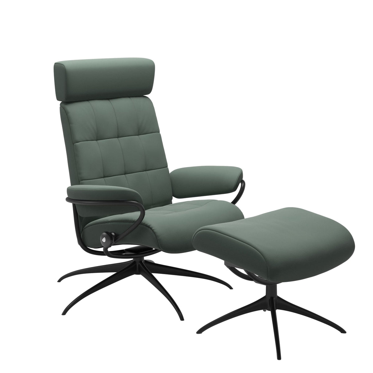 Stressless London Starbase lænestol med nakkestøtte i Paloma Sage Green
