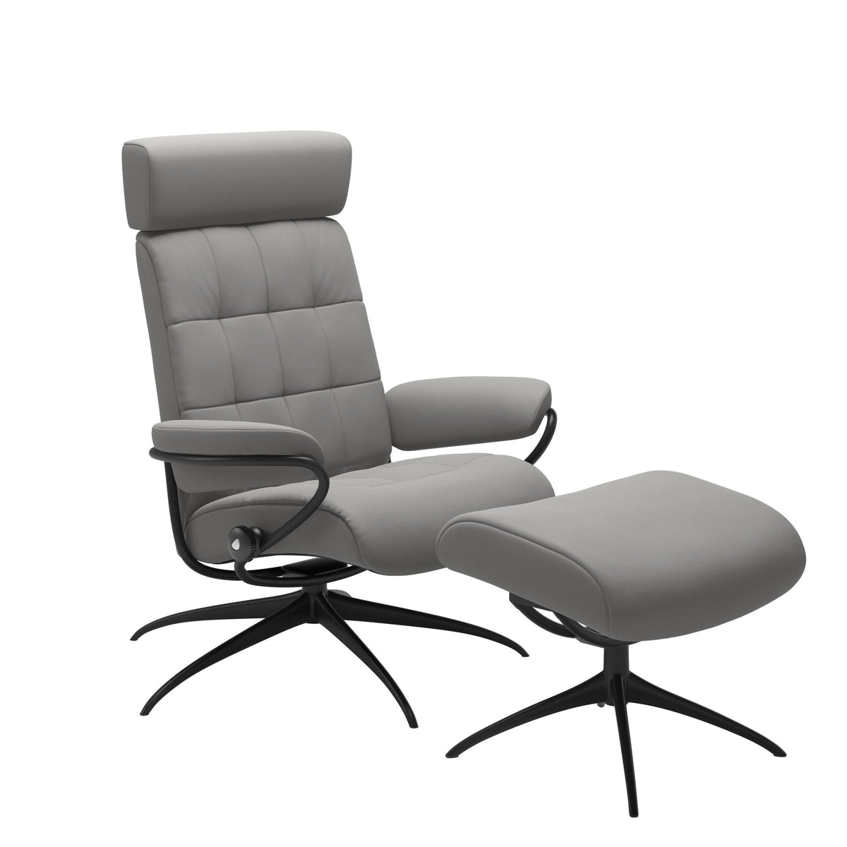 Stressless London Starbase lænestol med nakkestøtte i Paloma Silver Grey